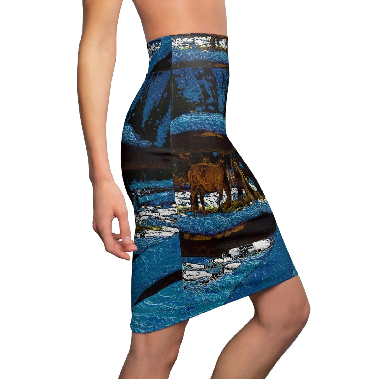 Women's Pencil Skirt ... A Horse ... A Saddle ...  Foraging Through The Snow ...  An_Asses 'Cry' ... Central Idaho, November 2022 ...  Original Works ...