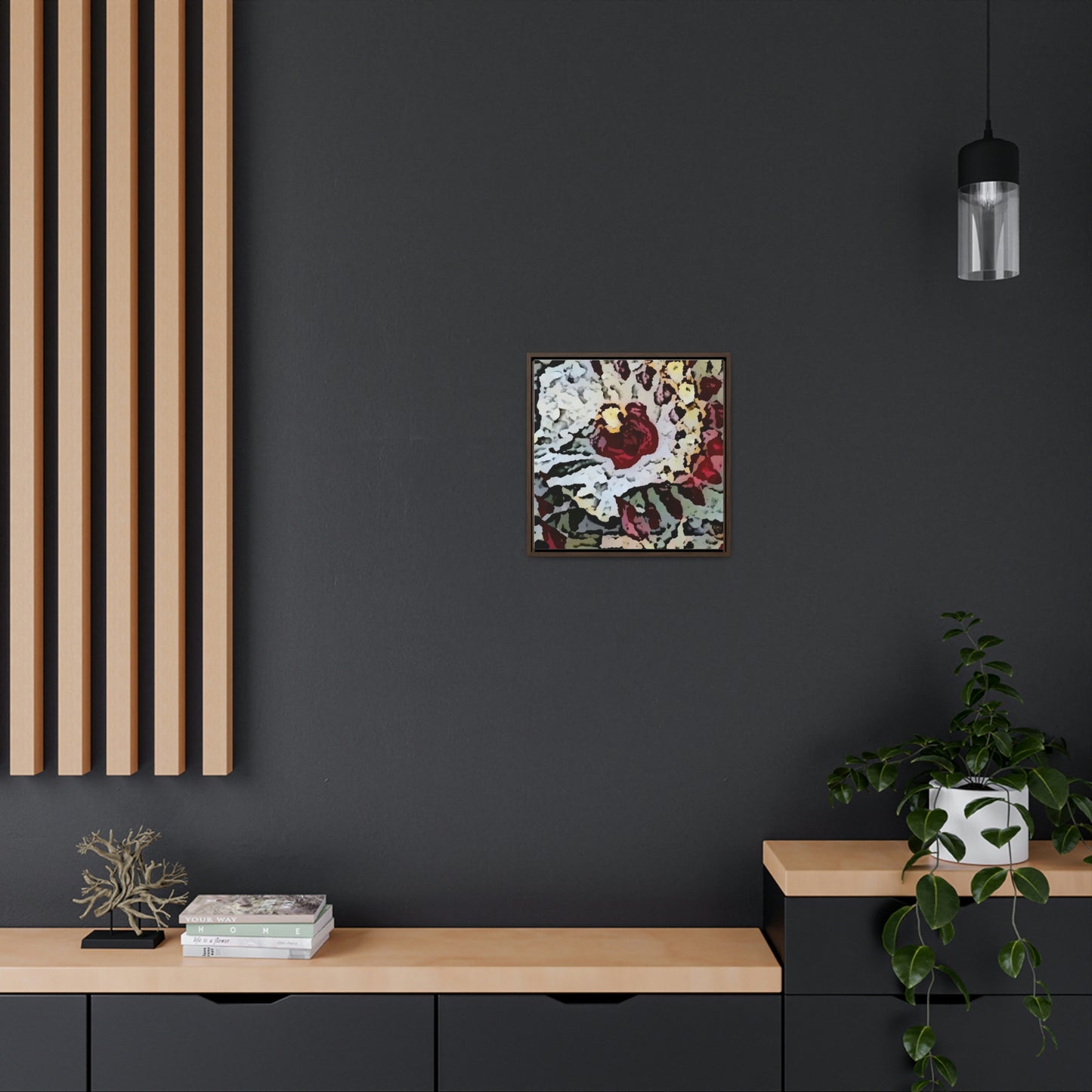 Gallery Canvas Wraps, Square Frame ... "A Friendly Flower" ... Pointsettia 'Pointing' ... Original Works ... (Supplied Photograph) ...