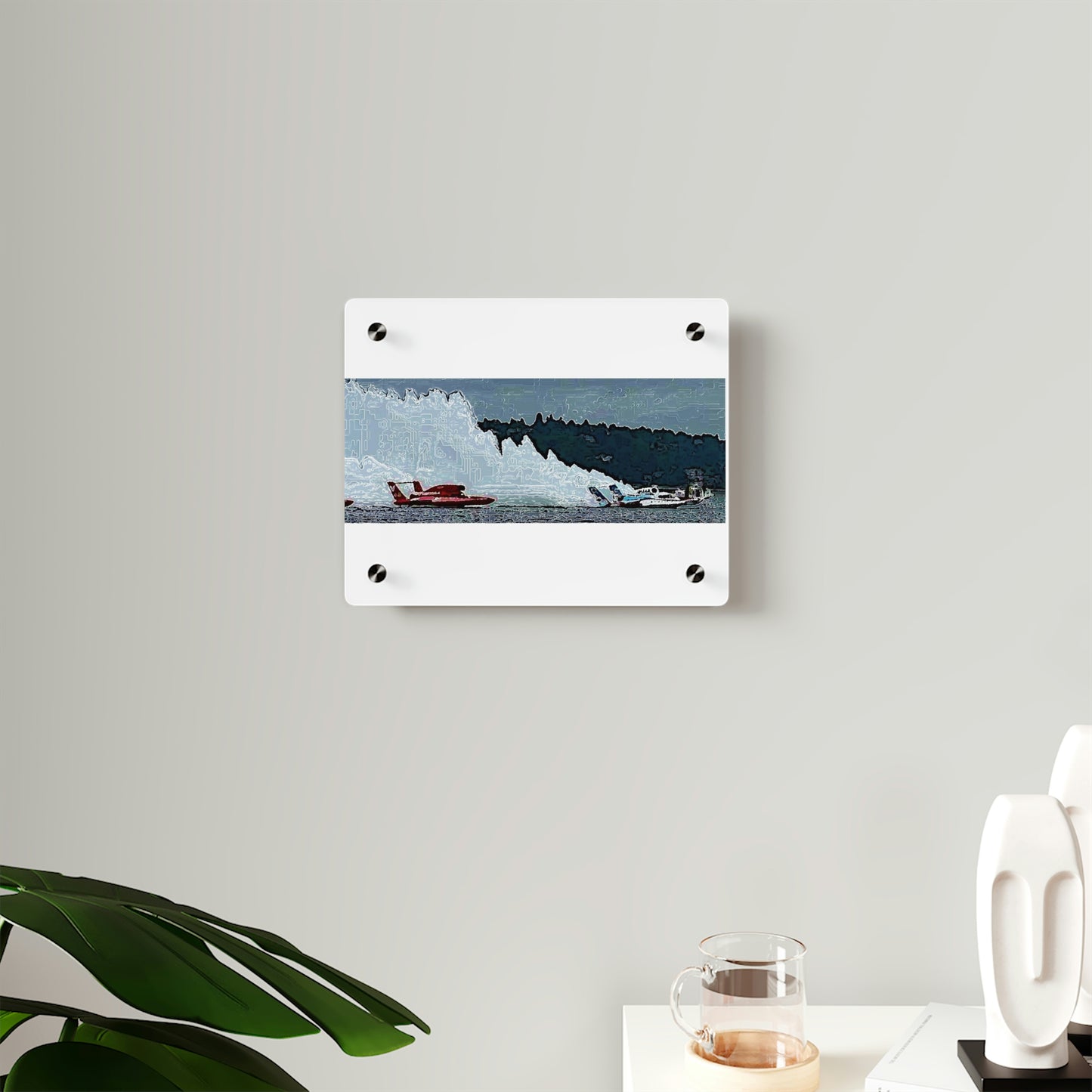 Acrylic Wall Art Panels ... Seattle Columbia Cup On Lake Washington ... "Dave Wilcox Heads For The Win" ... Associate Gift-Photo ... Original Works ...
