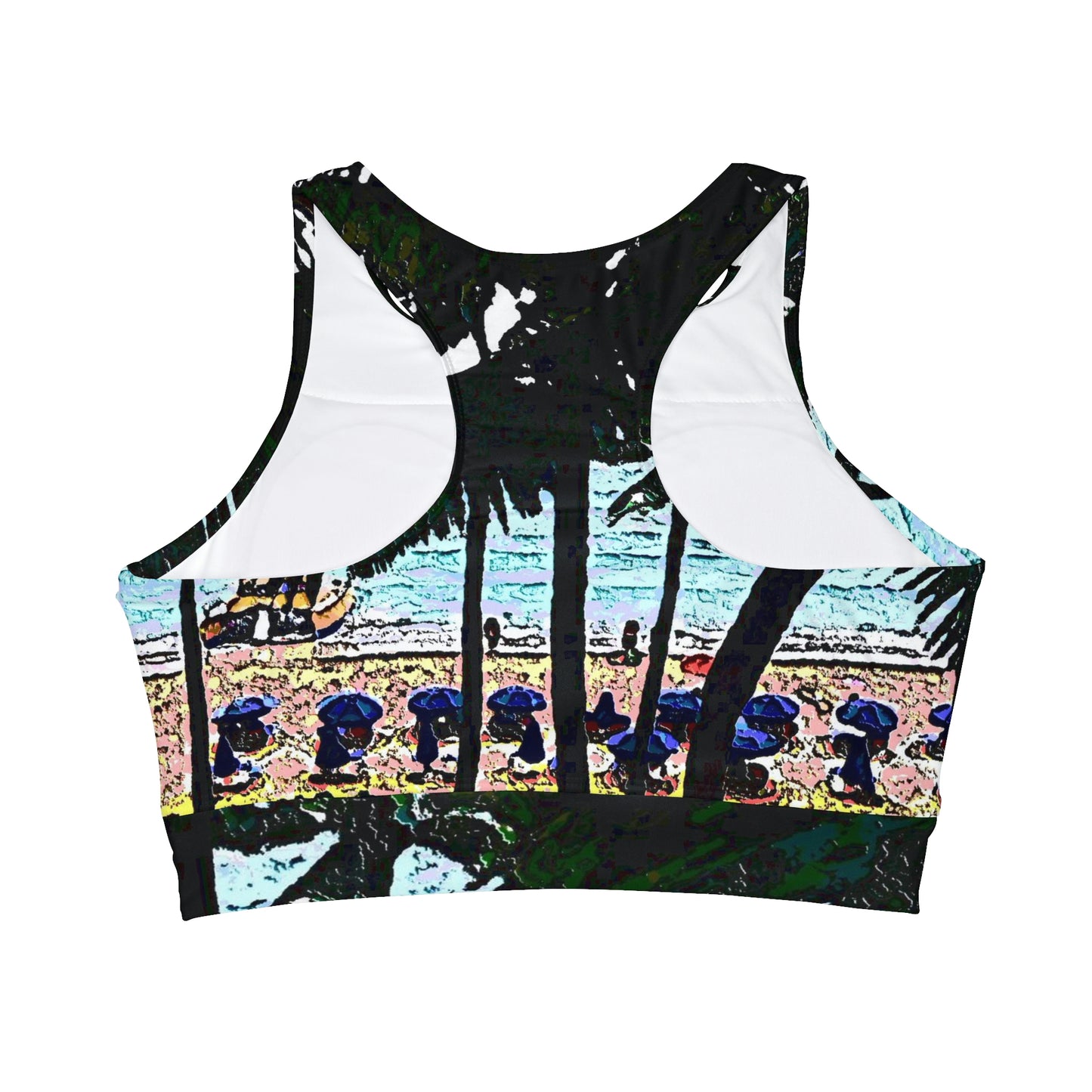 High Neck Crop Bikini Top ...  "A Beautiful Beach Amongst The Palms" ... The Outrigger Waikiki, Honolulu, Oahu ... Original Works ...