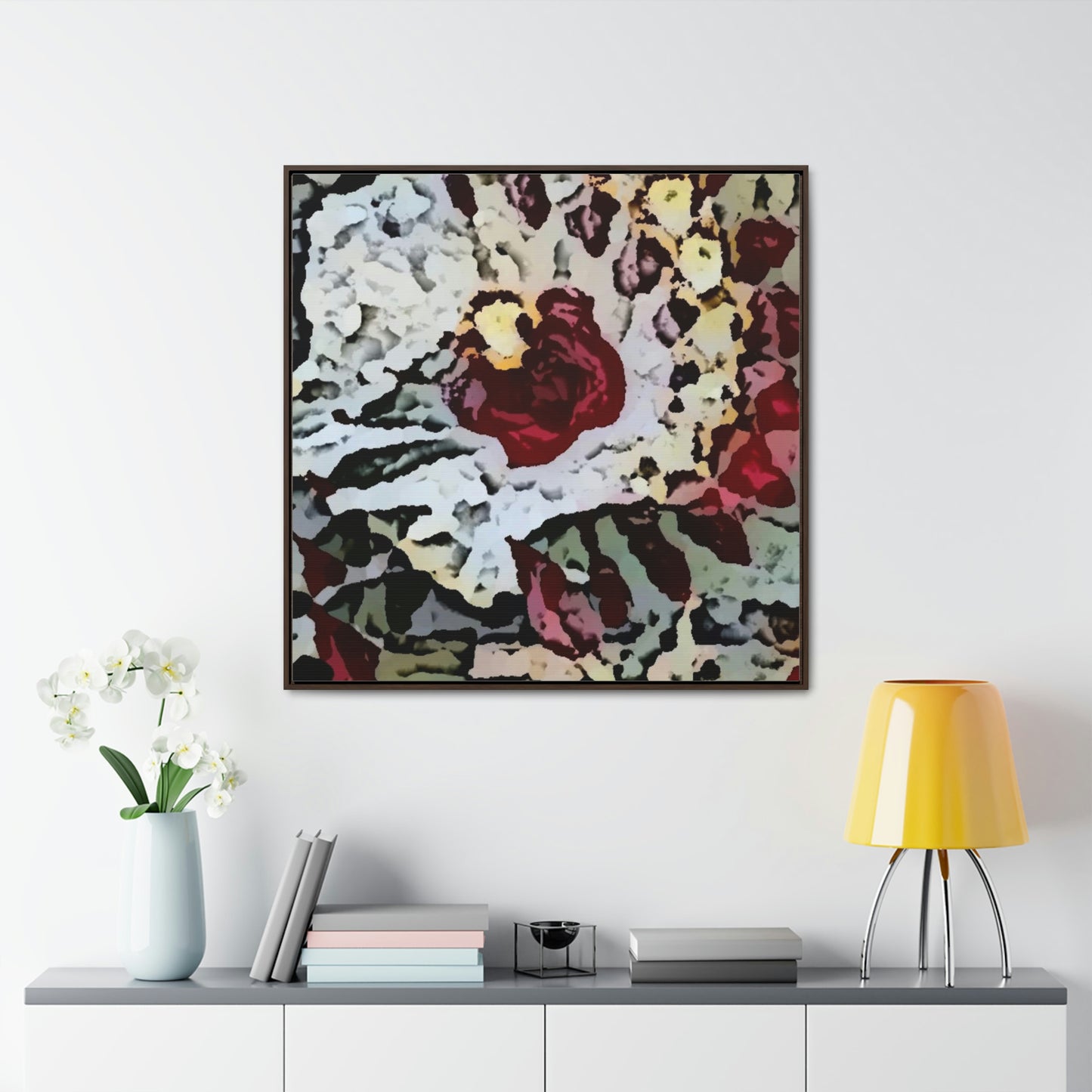 Gallery Canvas Wraps, Square Frame ... "A Friendly Flower" ... Pointsettia 'Pointing' ... Original Works ... (Supplied Photograph) ...