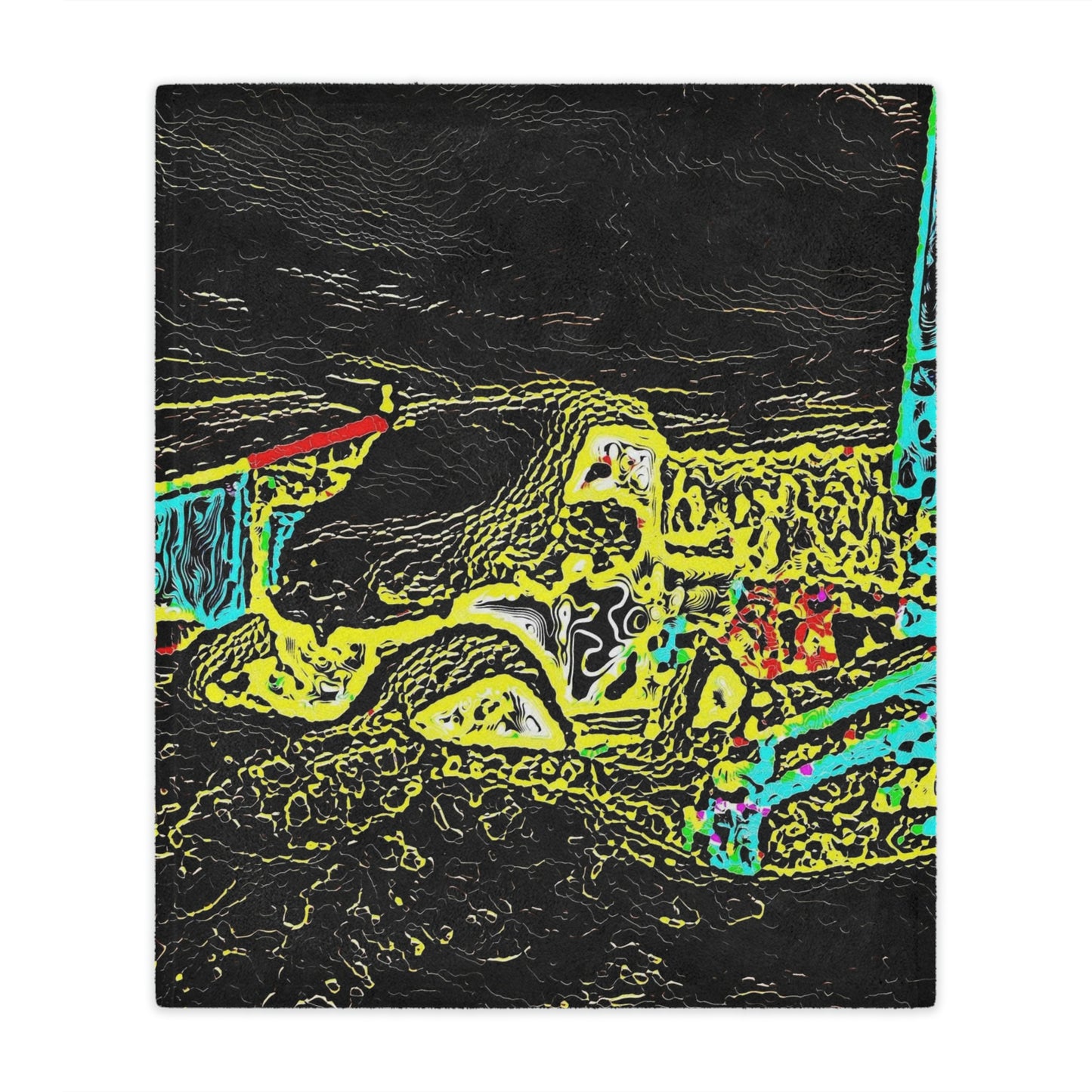 Minky Blanket ...  "Snow Vehicle In Snow Storm At-Rest" ... Circa 12Mar23 ... Central Idaho ... 18-Hours Rendering Time: Original Works ...