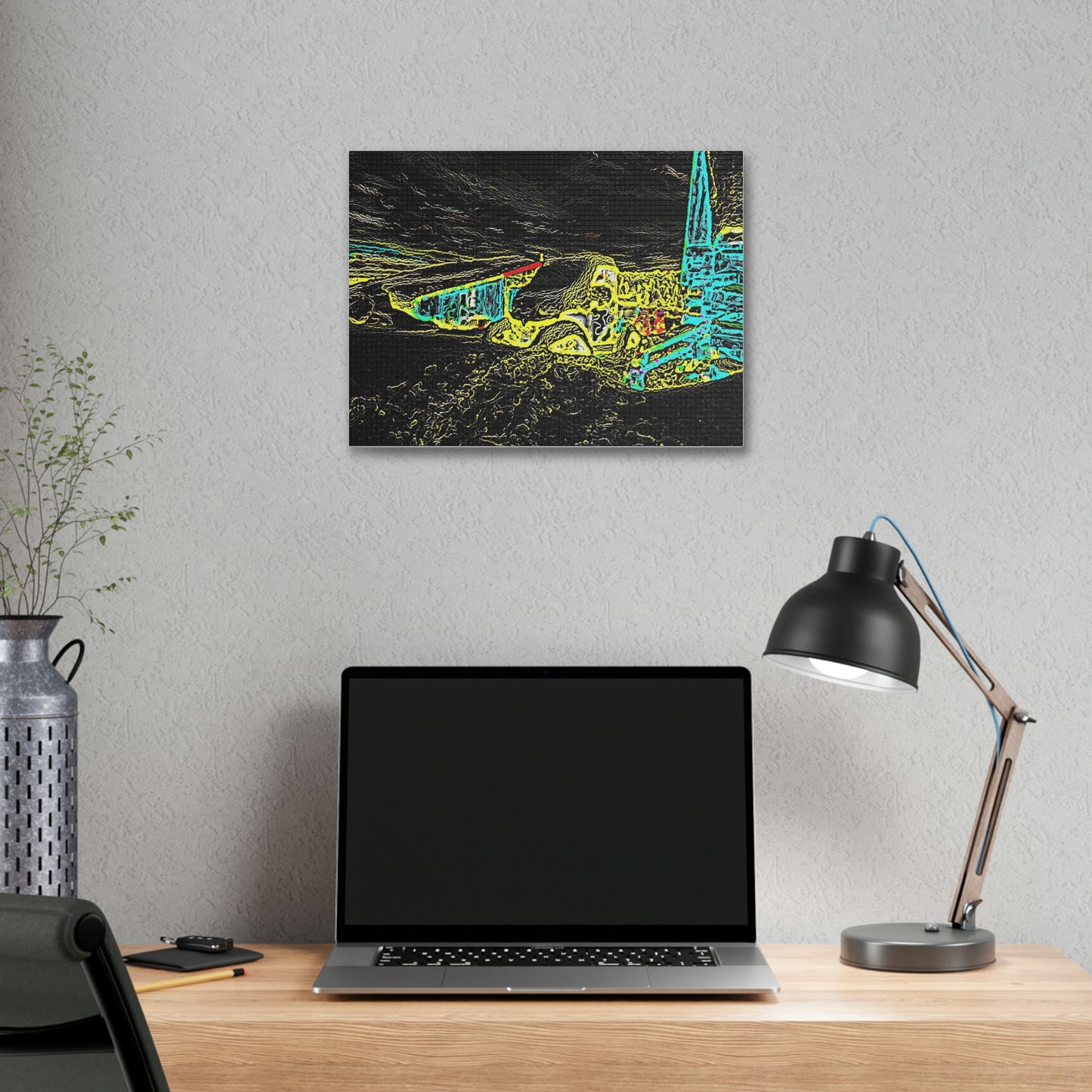 Polyester Canvas ... "Snow Vehicle In Snow Storm At-Rest" ... Circa 12Mar23 ... Central Idaho ... 18-Hours Rendering Time: Original Works ...