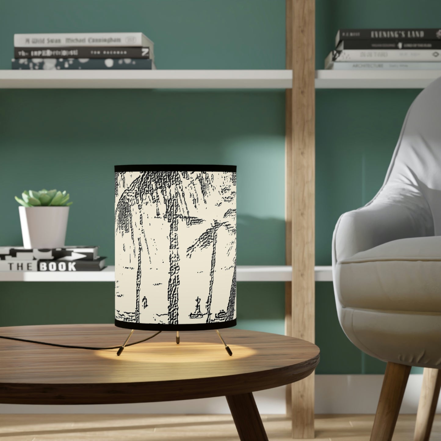 Tripod Lamp with High-Res Printed Shade, US\CA plug ... "The Royal Hawai'ian: Waikiki Beach_Beach" ... Honolulu, HI ... Ocotber 2014 (Halloween) ... Original Works ...