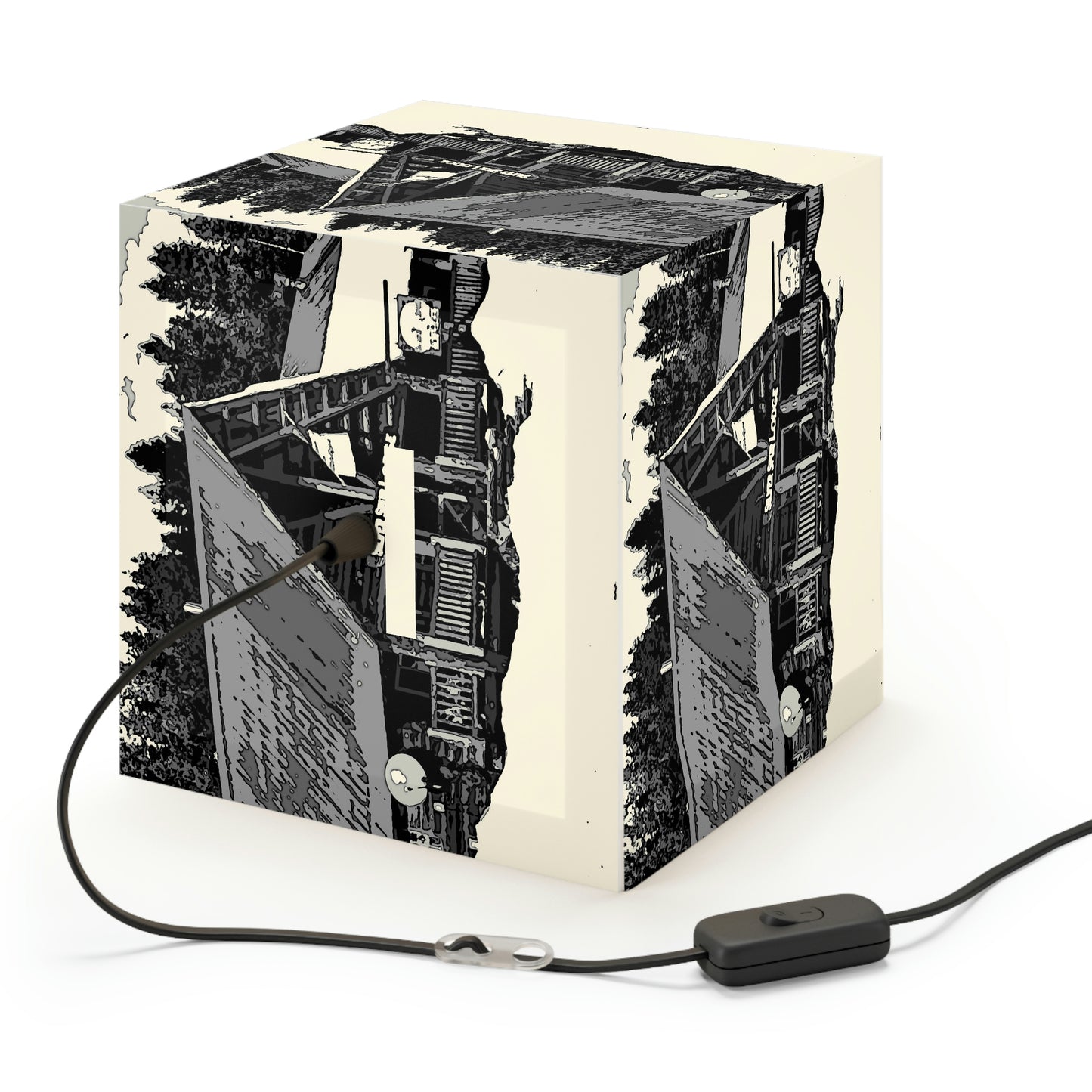 Light Cube Lamp ... A Beautiful Lodge & Back-Country Outfitter In A Mountain Town ... 'Dixie, Idaho, November 2022' ... Original Works ...