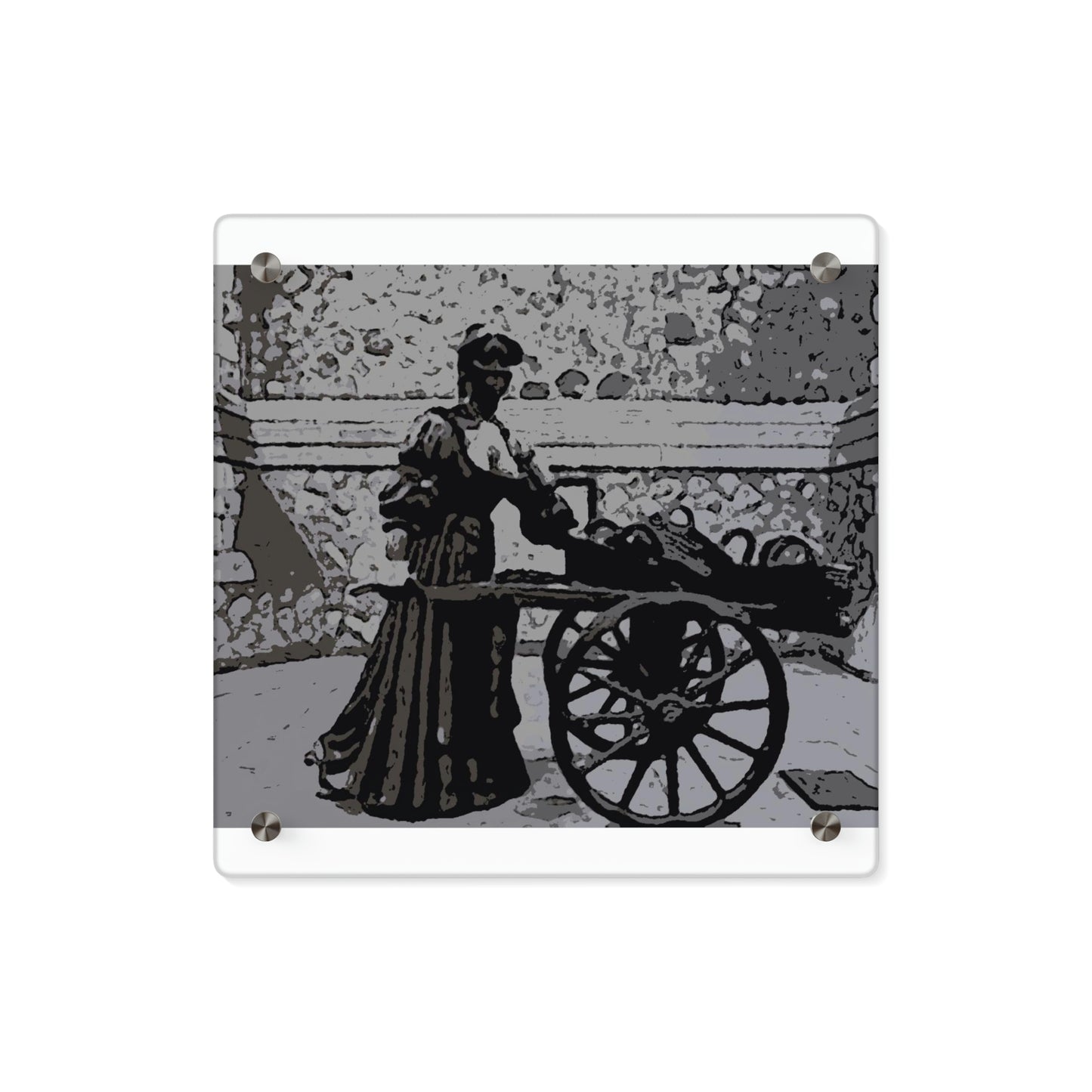 Acrylic Wall Art Panels ... Dublin's "Molly Malone Along Grafton Street" ... Cryin' Cockels & Muscles Alive-Alive-Oh ... Circa 2003 ... Original Works ...