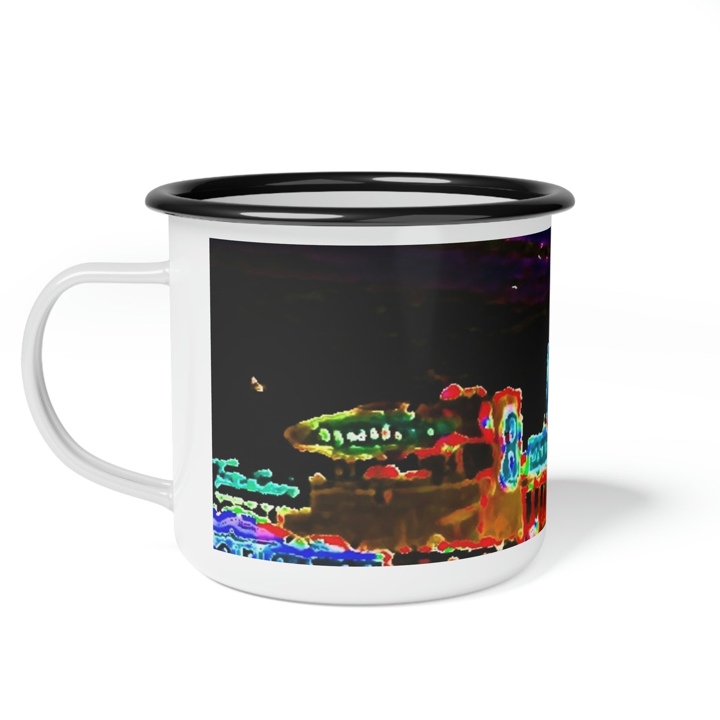 Enamel Camp Cup ... "No.9 Fishermen's Grotto - Fishermen's Wharf, SF, California" ... Family Archives: 1970's ... Original Works ...