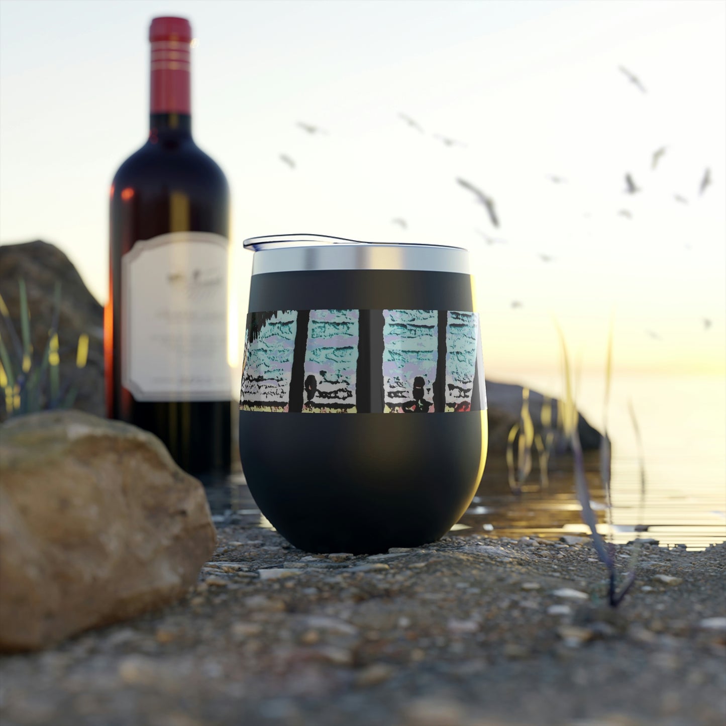 Copper Vacuum Insulated Cup, 12oz ... "A Beautiful Beach Amongst The Palms" ... The Outrigger Waikiki, Honolulu, Oahu ... Original Works ...