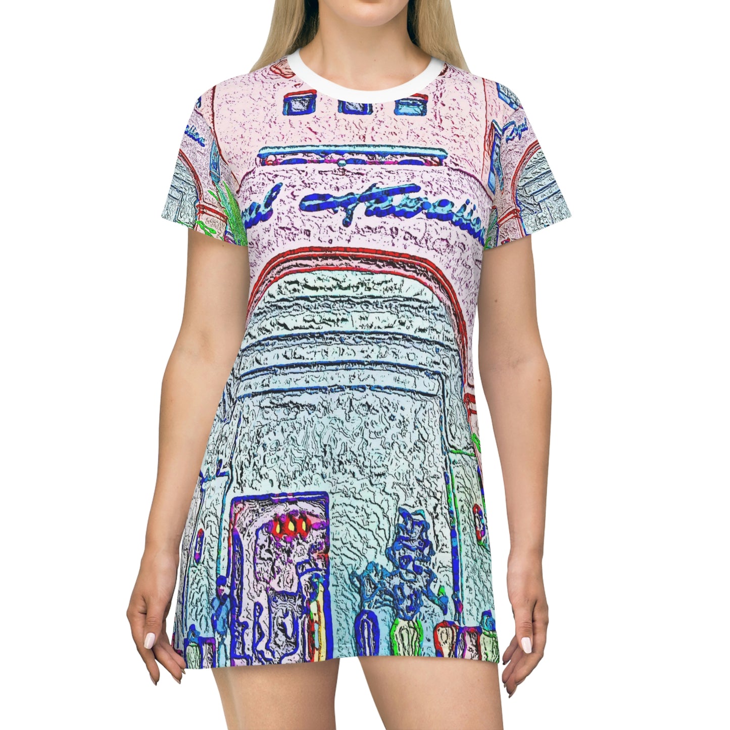 All Over Print T-Shirt Dress ... "La Grande Entree" At: 'The Pink Palace' ... The Royal Hawai'ian ... Honolulu, HI ... '27Oct2014' ... Original Works ...