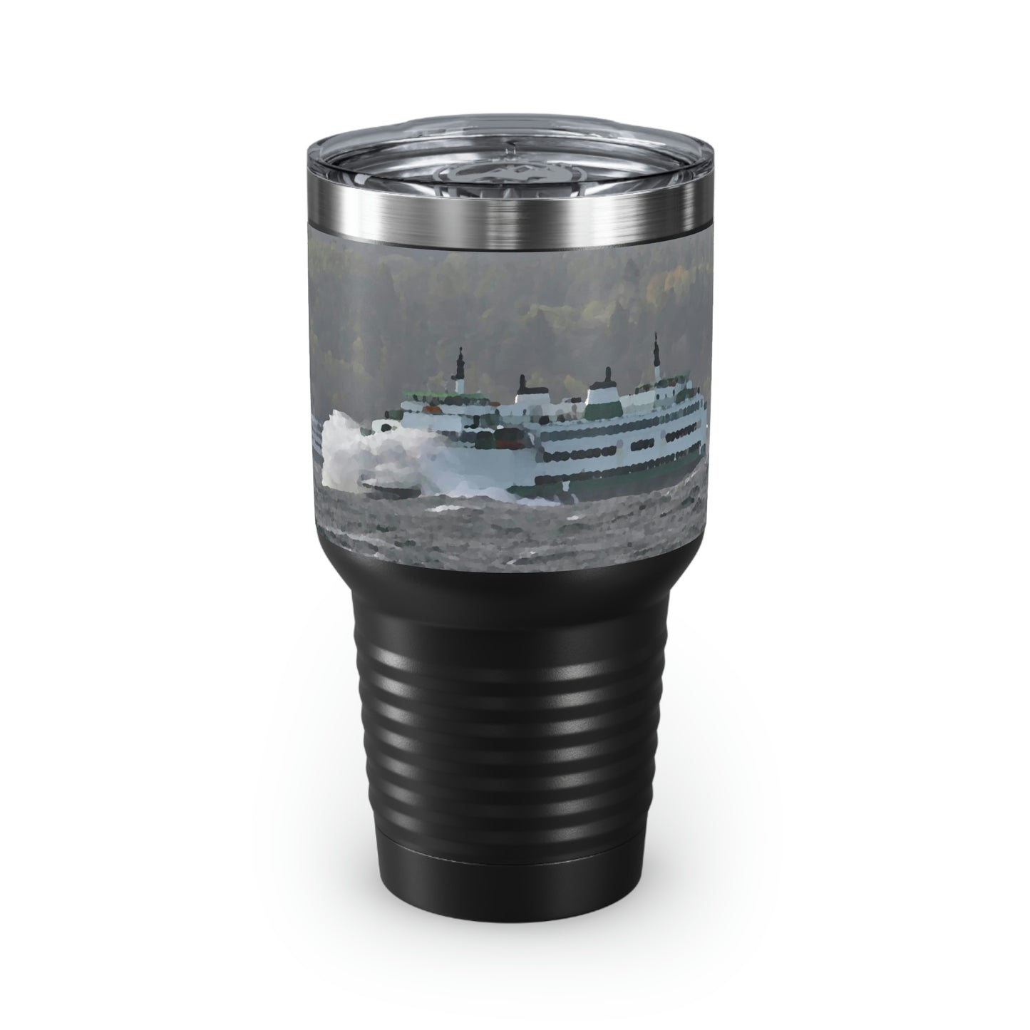 Ringneck Tumbler, 30oz ... WADOT Ferry Crossing ... "A Very Rough Day" ... Mulkiteo Route ... Family Archives ... Early 1990's' ... Original Works ...