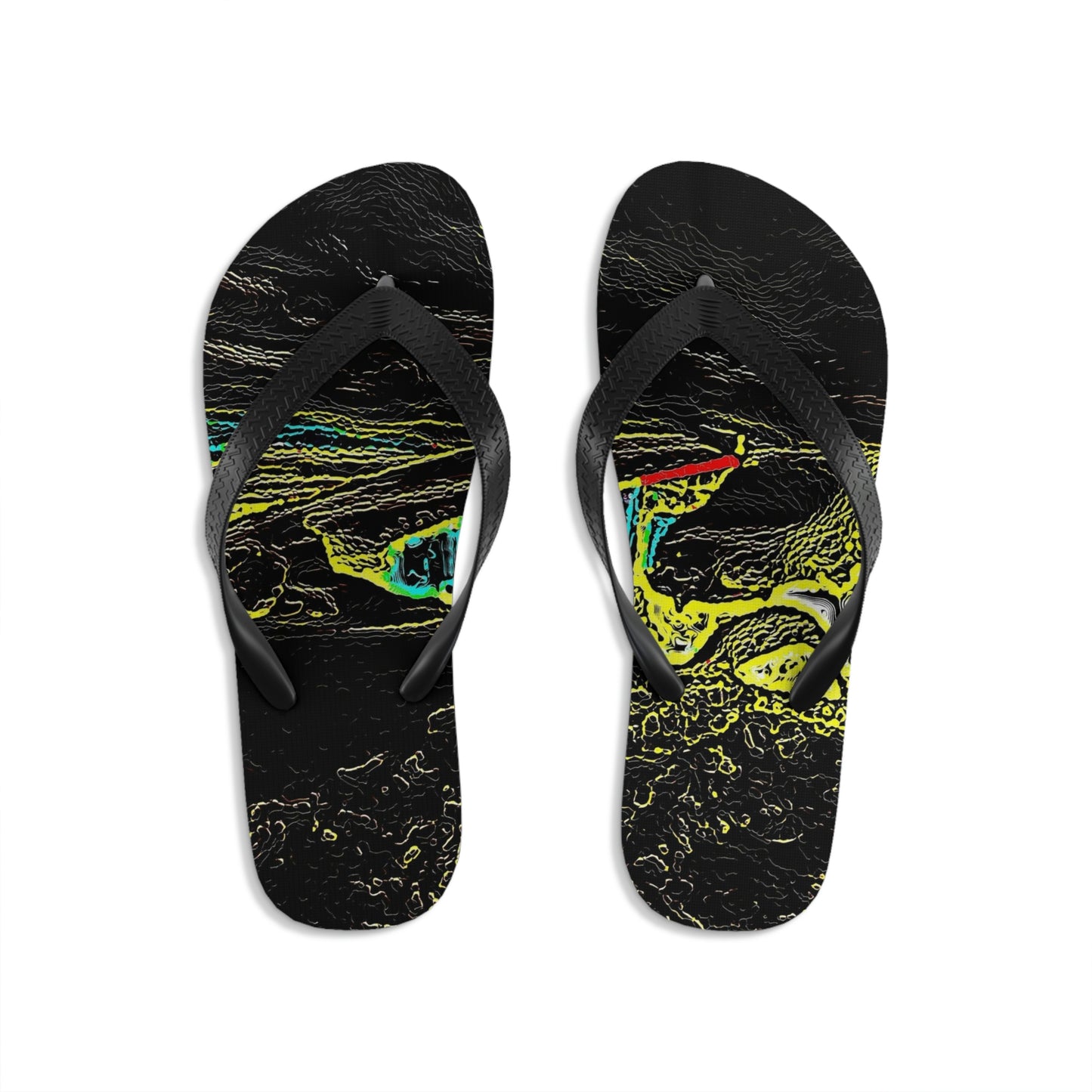 Unisex Flip-Flops ... "Snow Vehicle In Snow Storm At-Rest" ... Circa 12Mar23 ... Central Idaho ... 18-Hours Rendering Time: Original Works ...