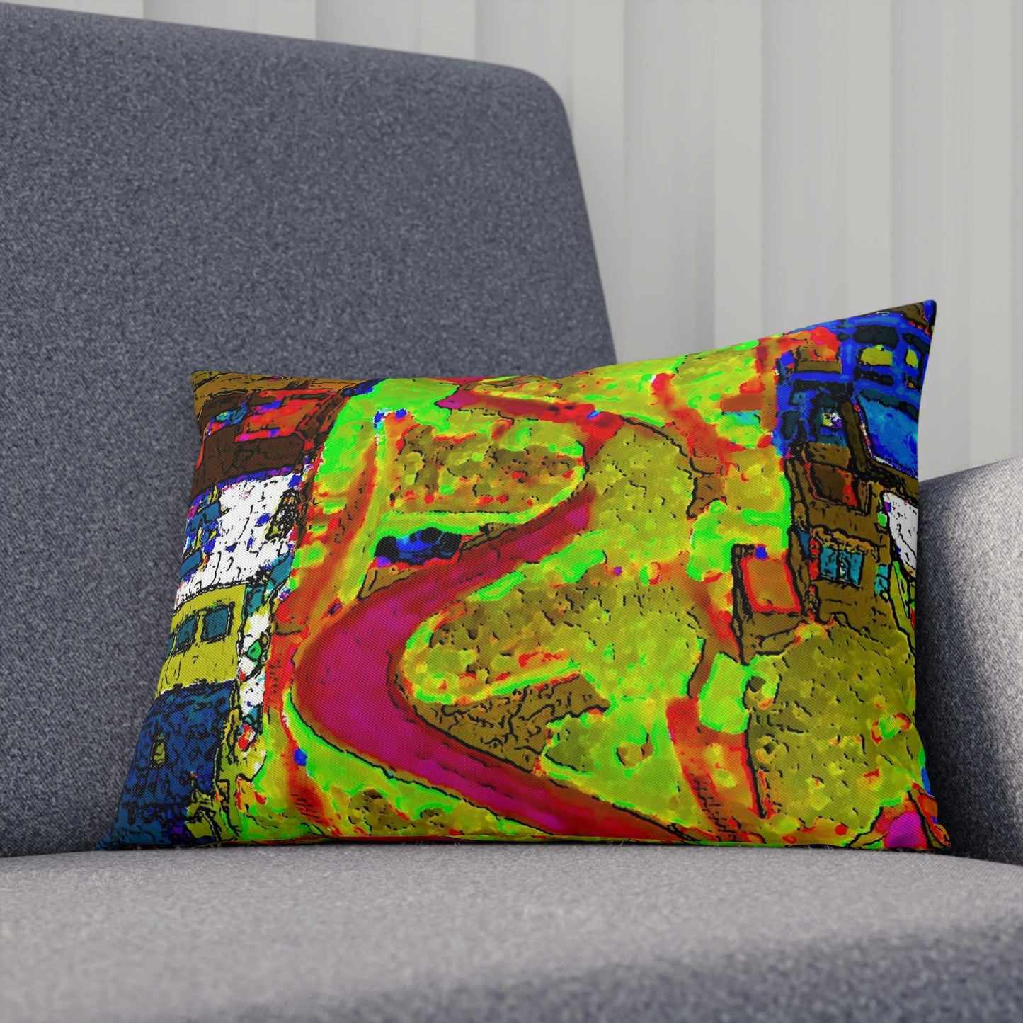 Cushion ... A Crazy Street ... 'Eight Winding Curve-Switchbacks' ... "Lombard Street, San Francisco, CA' ... Family Archives: 1970's ... Original Works ...