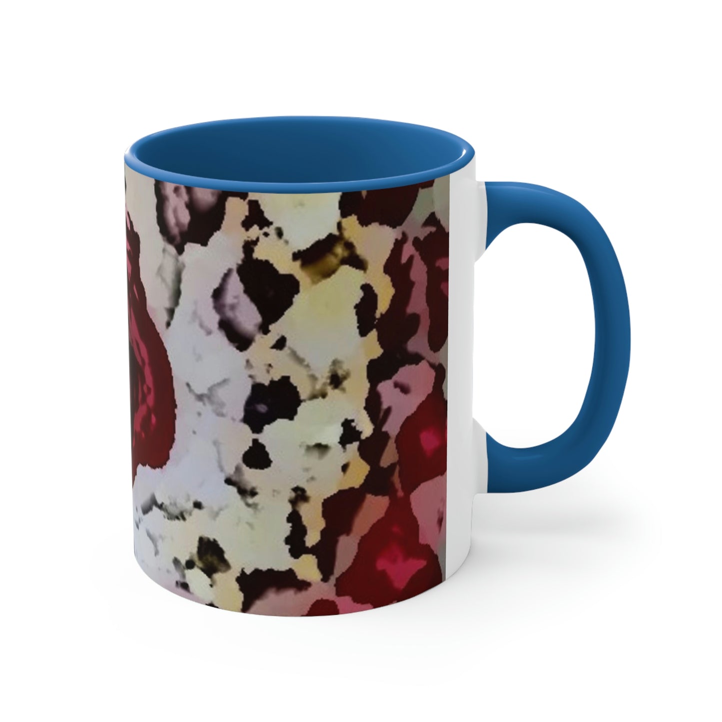 Accent Coffee Mug, 11oz ... "A Friendly Flower" ... Pointsettia 'Pointing' ... Original Works ... (Supplied Photograph) ...