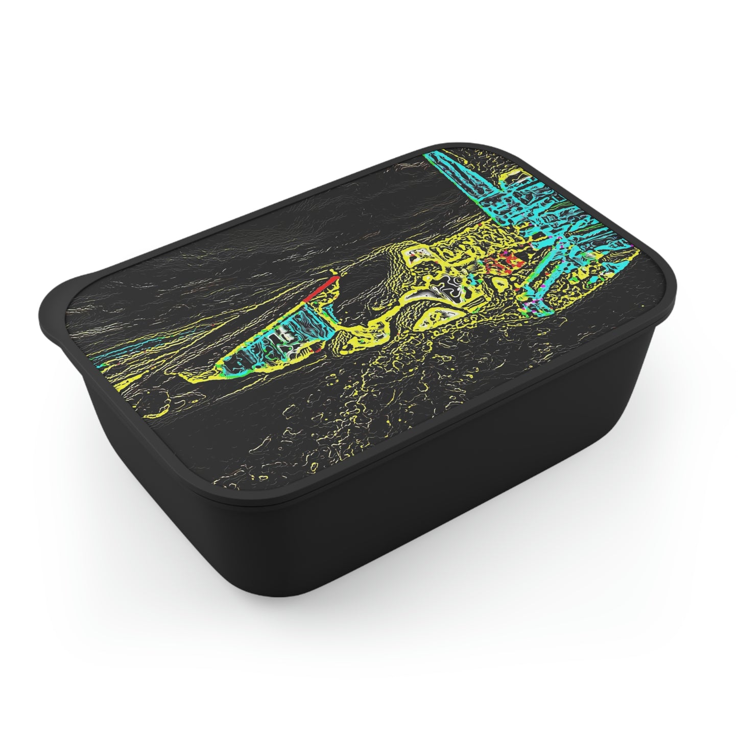 PLA Bento Box with Band and Utensils ... "Snow Vehicle In Snow Storm At-Rest" ... Circa 12Mar23 ... Central Idaho ... 18-Hours Rendering Time: Original Works ...