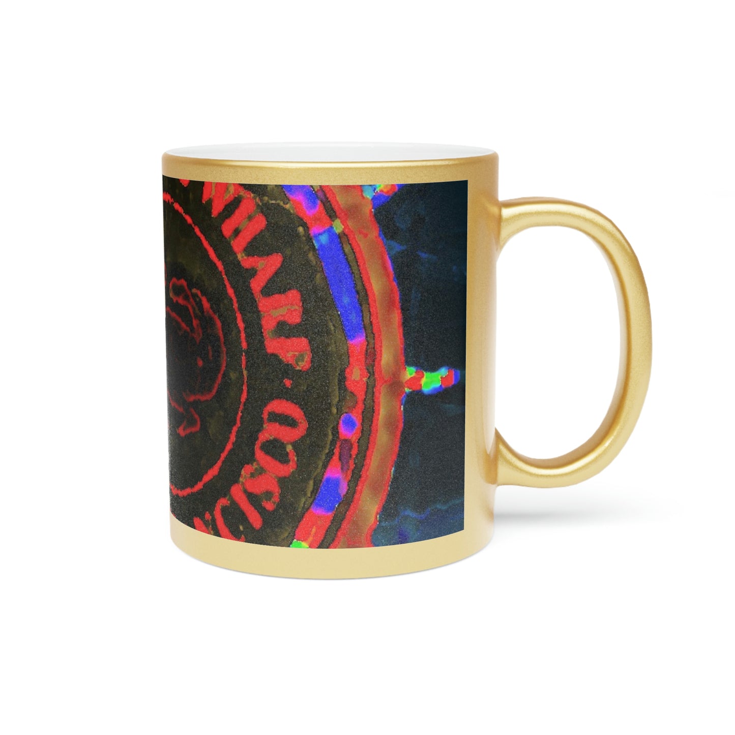 Metallic Mug (Silver\Gold) ... "No.9 Fishermen's Grotto - Fishermen's Wharf, SF, California" ... Family Archives: 1970's ... Original Works ...