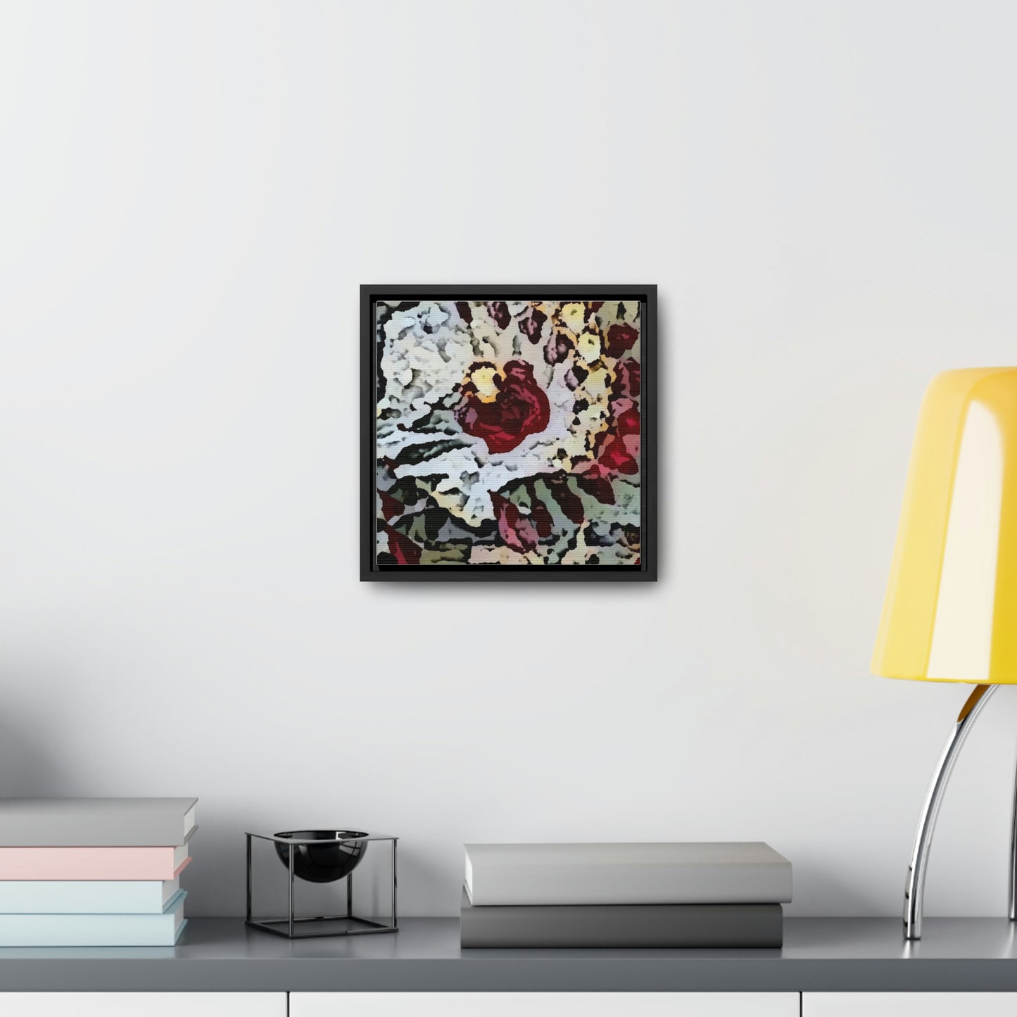 Gallery Canvas Wraps, Square Frame ... "A Friendly Flower" ... Pointsettia 'Pointing' ... Original Works ... (Supplied Photograph) ...
