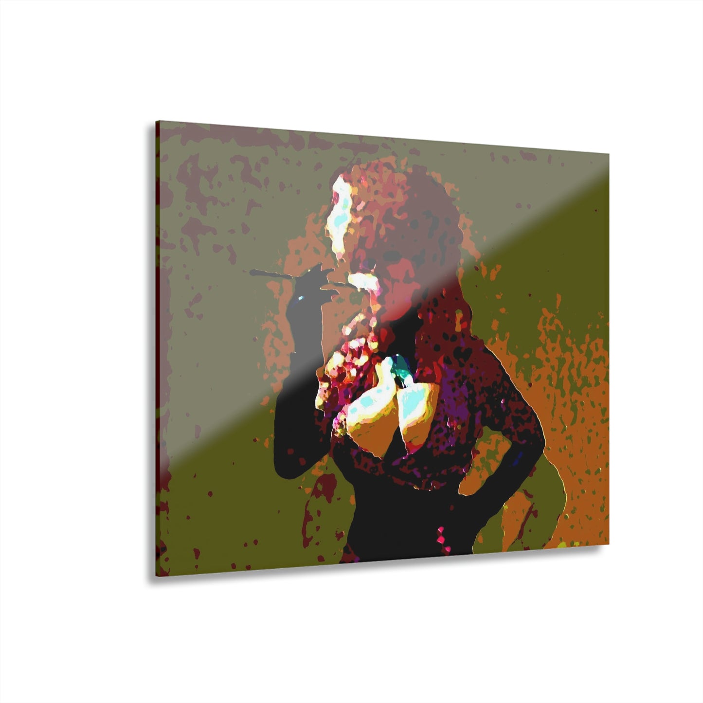 Acrylic Prints (French Cleat Hanging) ...  A Colleague Overseas ... 'Enjoying A Fag' ... Original Works ... "April Fools 2023" ... Hot-Tranny-Smoke ...