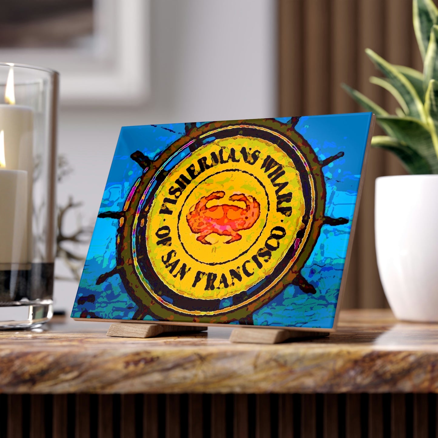 Ceramic Photo Tile ...  "No.9 Fishermen's Grotto - Fishermen's Wharf, SF, California" ... Family Archives: 1970's ... Original Works ...