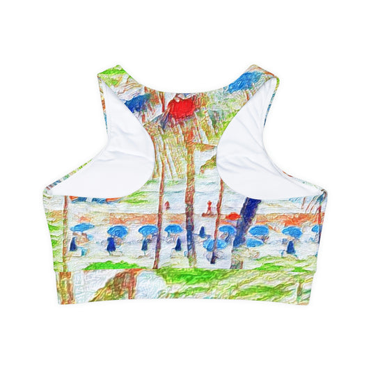 Fully Lined, Padded Sports Bra (AOP) ... "The Royal Hawai'ian: Waikiki Beach_Beach" ... Honolulu, HI ... Ocotber 2014 (Halloween) ... Original Works ...