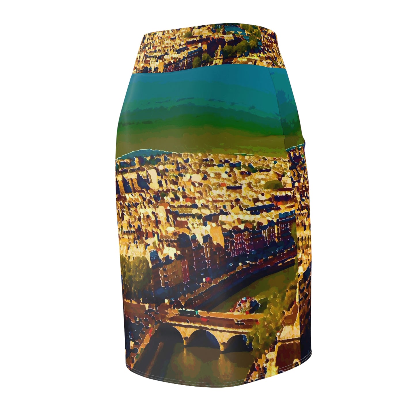 Women's Pencil Skirt ... Au Paris ... "Along The River Seine" ... Barbara Joan Bonnel-Holt: 1972 ... Original Works ...