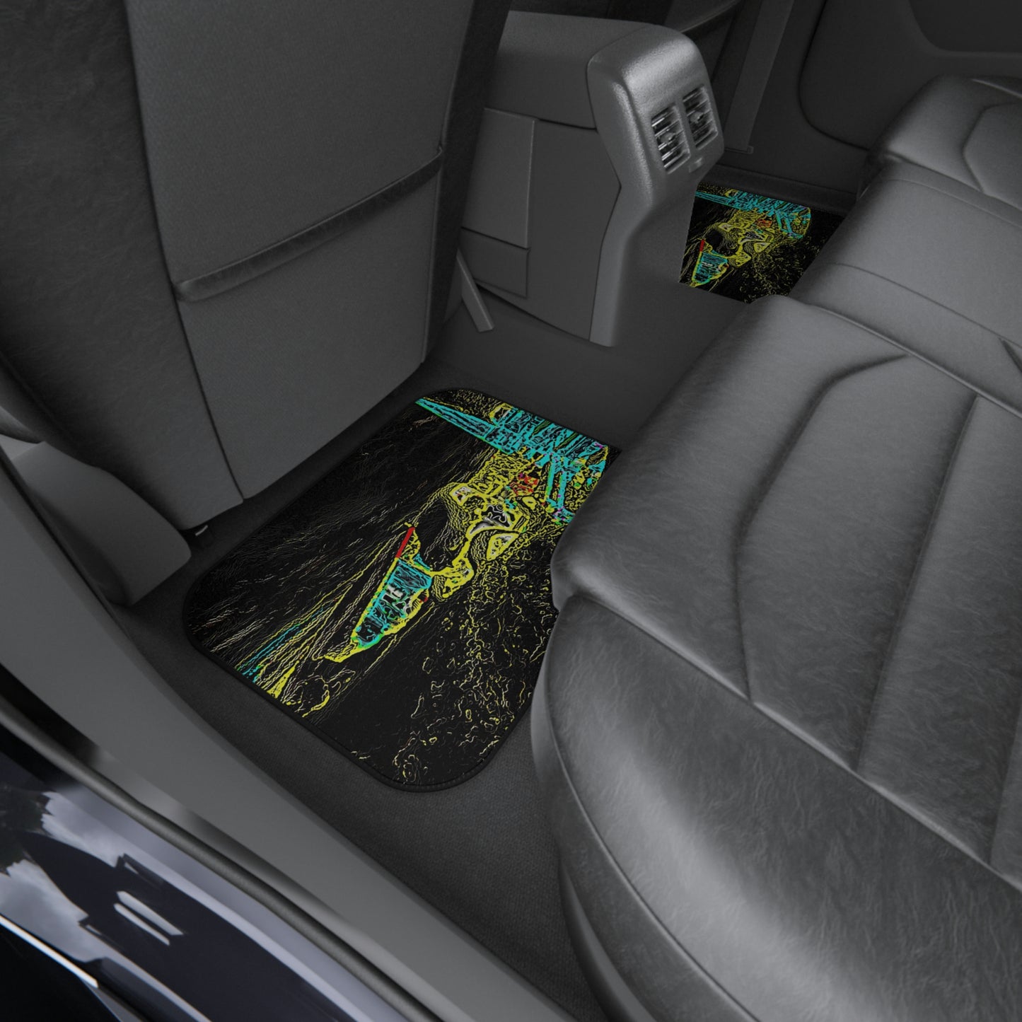 Car Mats (Set of 4) ... "Snow Vehicle In Snow Storm At-Rest" ... Circa 12Mar23 ... Central Idaho ... 18-Hours Rendering Time: Original Works ...