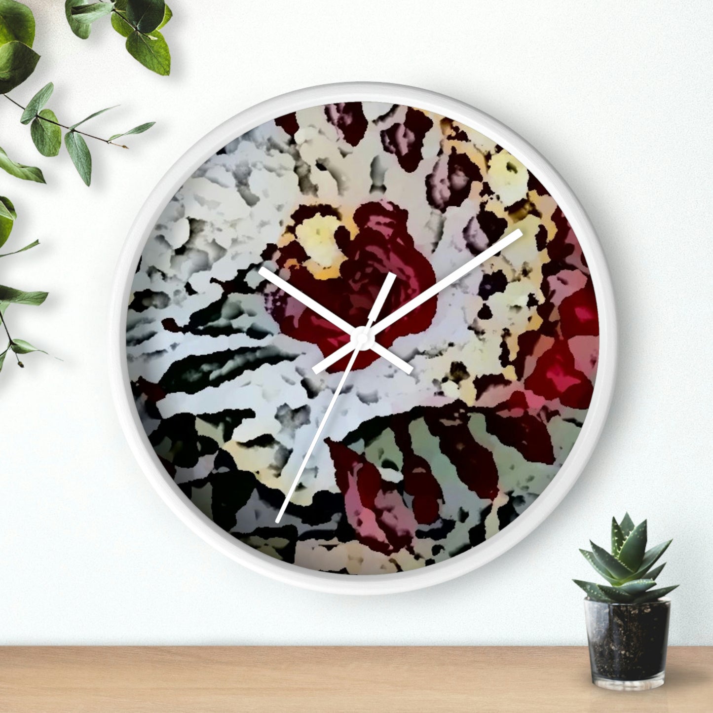 Wall clock ... "A Friendly Flower" ... Pointsettia 'Pointing' ... Original Works ... (Supplied Photograph) ...