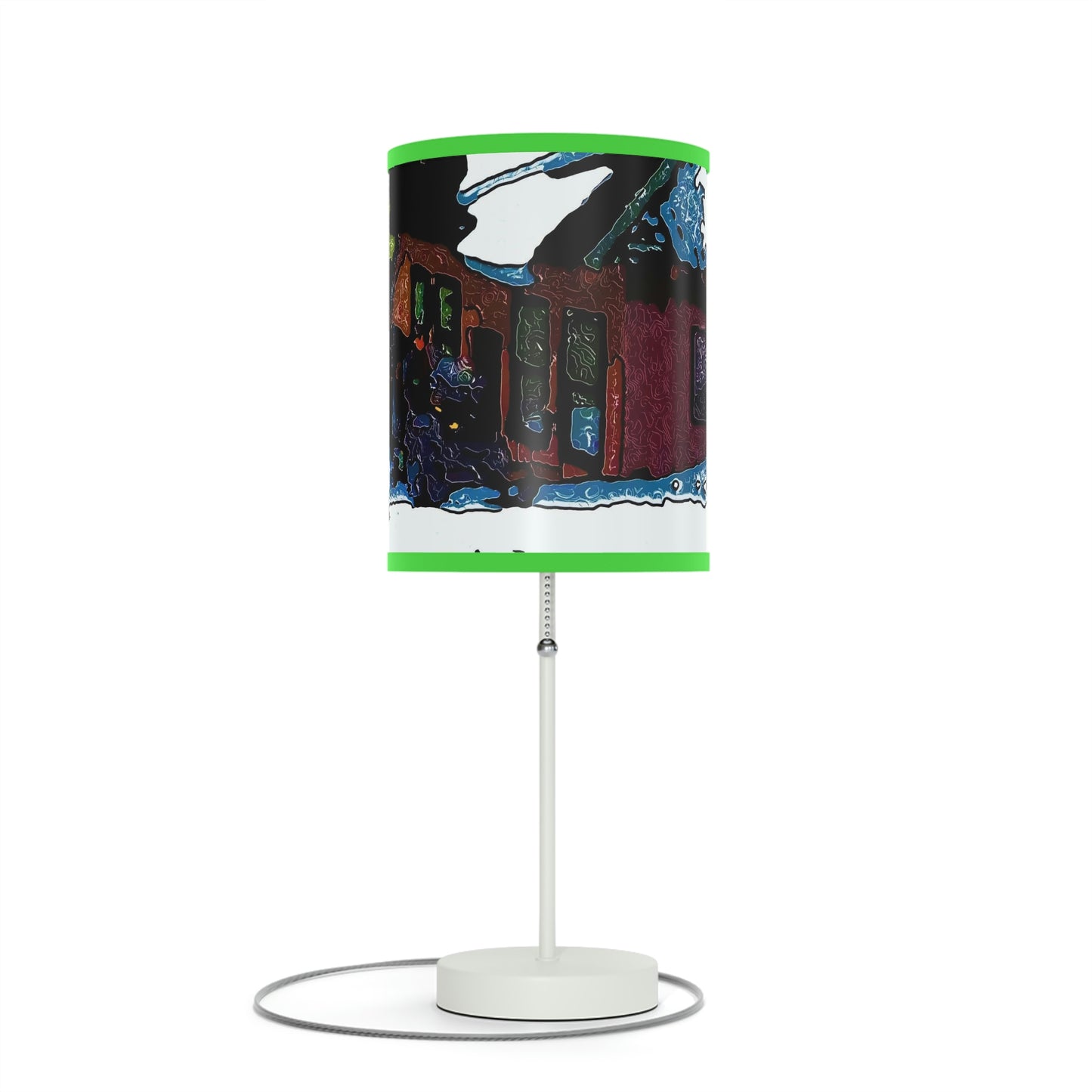 Lamp on a Stand, US|CA plug ... "A Rider Passeth-Through-It" ... Colors Galore & A Bit Of Impressionism ... Original Works. Winter 2021. Central Idaho. Rendering Time: 12 Hours ...