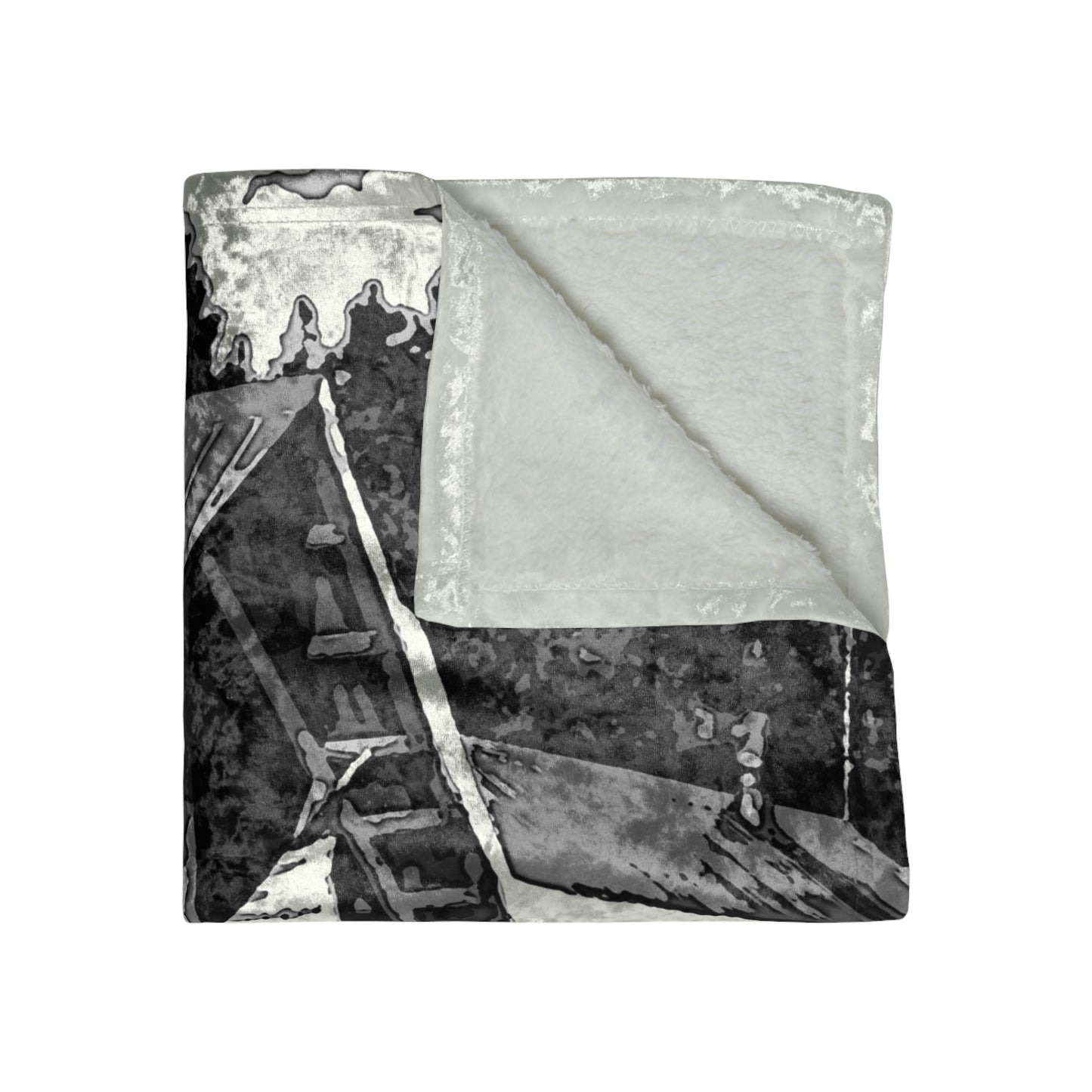 Crushed Velvet Blanket ... A Beautiful Lodge & Back-Country Outfitter In A Mountain Town ... 'Dixie, Idaho, November 2022' ... Original Works ...