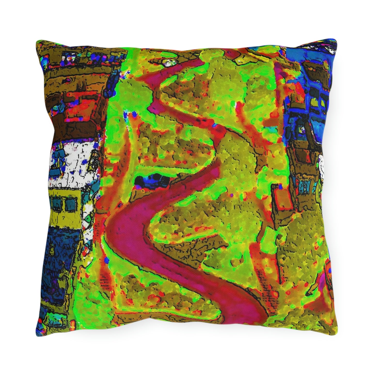 Outdoor Pillows ... A Crazy Street ... 'Eight Winding Curve-Switchbacks' ... "Lombard Street, San Francisco, CA' ... Family Archives: 1970's ... Original Works ...