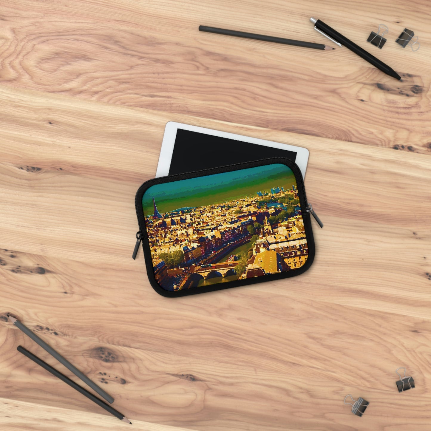 Laptop Sleeve ... Au Paris ... "Along The River Seine" ... Barbara Joan Bonnel-Holt: 1972 ... Original Works ...