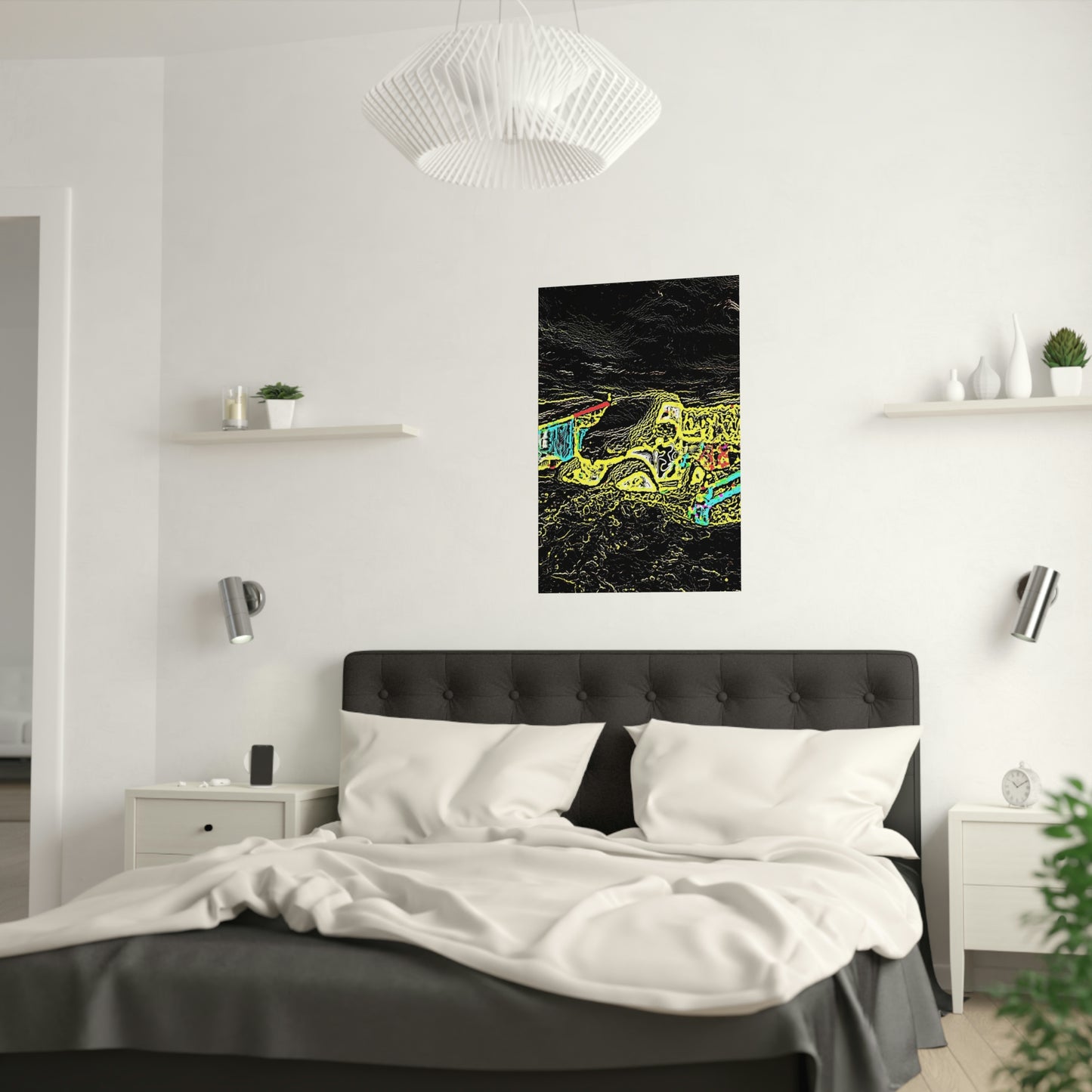 Satin Posters (210gsm) ... "Snow Vehicle In Snow Storm At-Rest" ... Circa 12Mar23 ... Central Idaho ... 18-Hours Rendering Time: Original Works ...