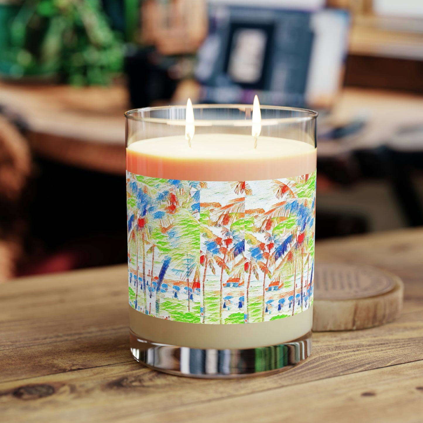 Scented Candle - Full Glass, 11oz ... "The Royal Hawai'ian: Waikiki Beach_Beach" ... Honolulu, HI ... Ocotber 2014 (Halloween) ... Original Works ...