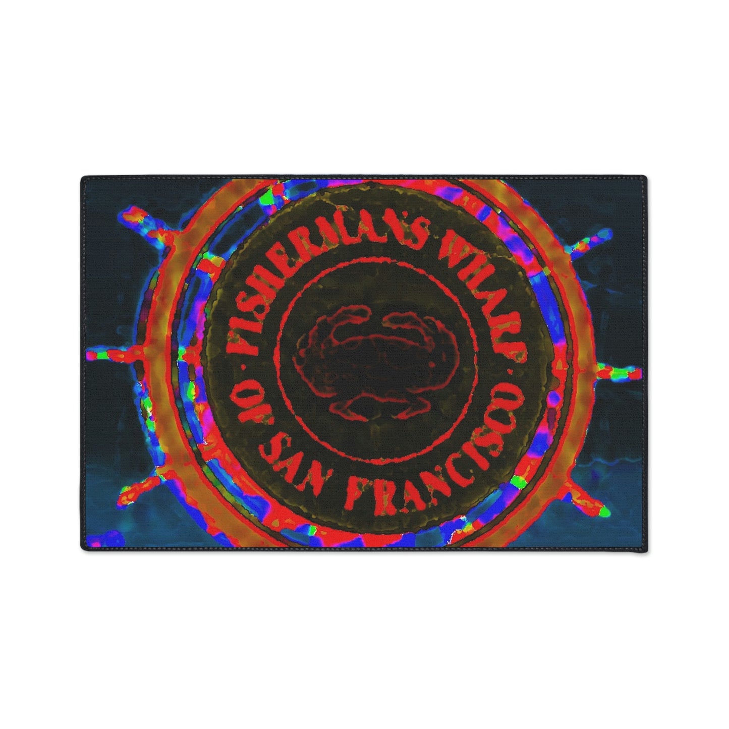 Heavy Duty Floor Mat ...  "No.9 Fishermen's Grotto - Fishermen's Wharf, SF, California" ... Family Archives: 1970's ... Original Works ...