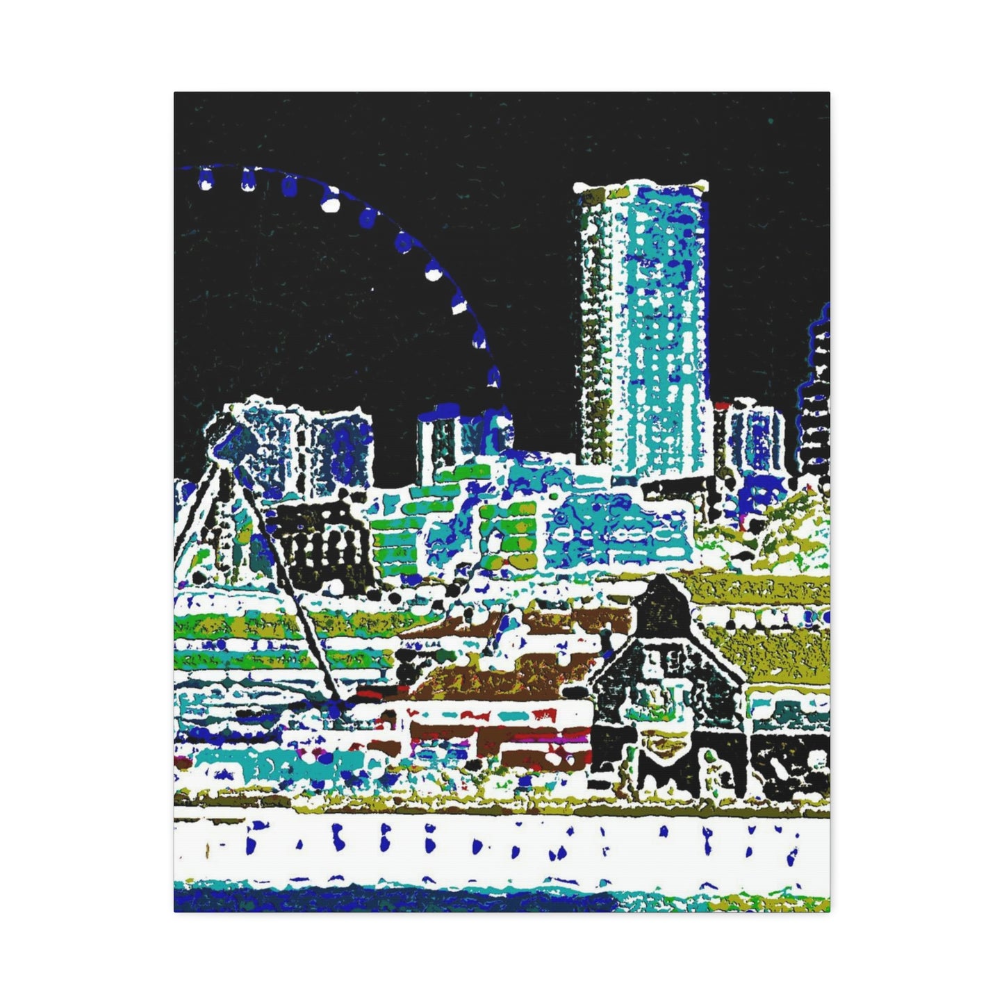 Satin Canvas, Stretched ... That Classic Wheel ... 'Seattle's Wheel' ... & An Old Classic Waterside Vendors ...  'Family Archives' ... Original Works ...
