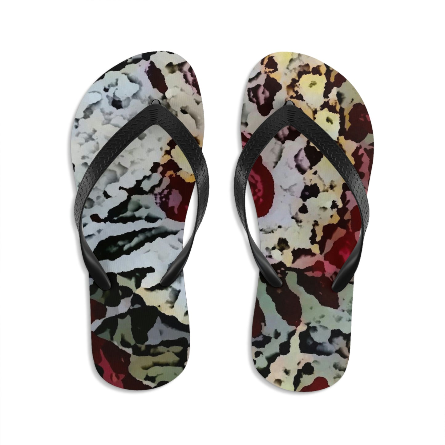Unisex Flip-Flops ... "A Friendly Flower" ... Pointsettia 'Pointing' ... Original Works ... (Supplied Photograph) ...