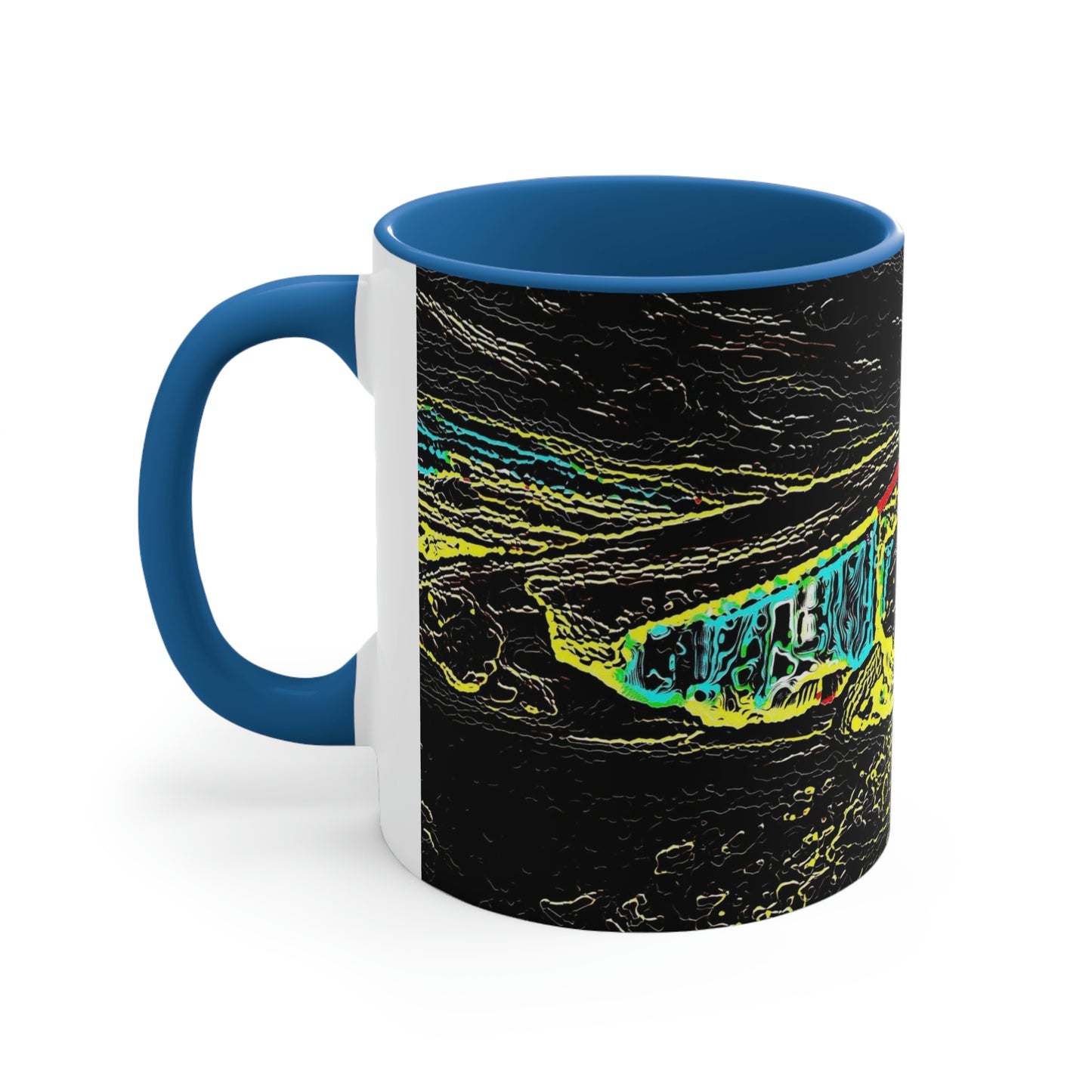 Accent Coffee Mug, 11oz ... "Snow Vehicle In Snow Storm At-Rest" ... Circa 12Mar23 ... Central Idaho ... 18-Hours Rendering Time: Original Works ...