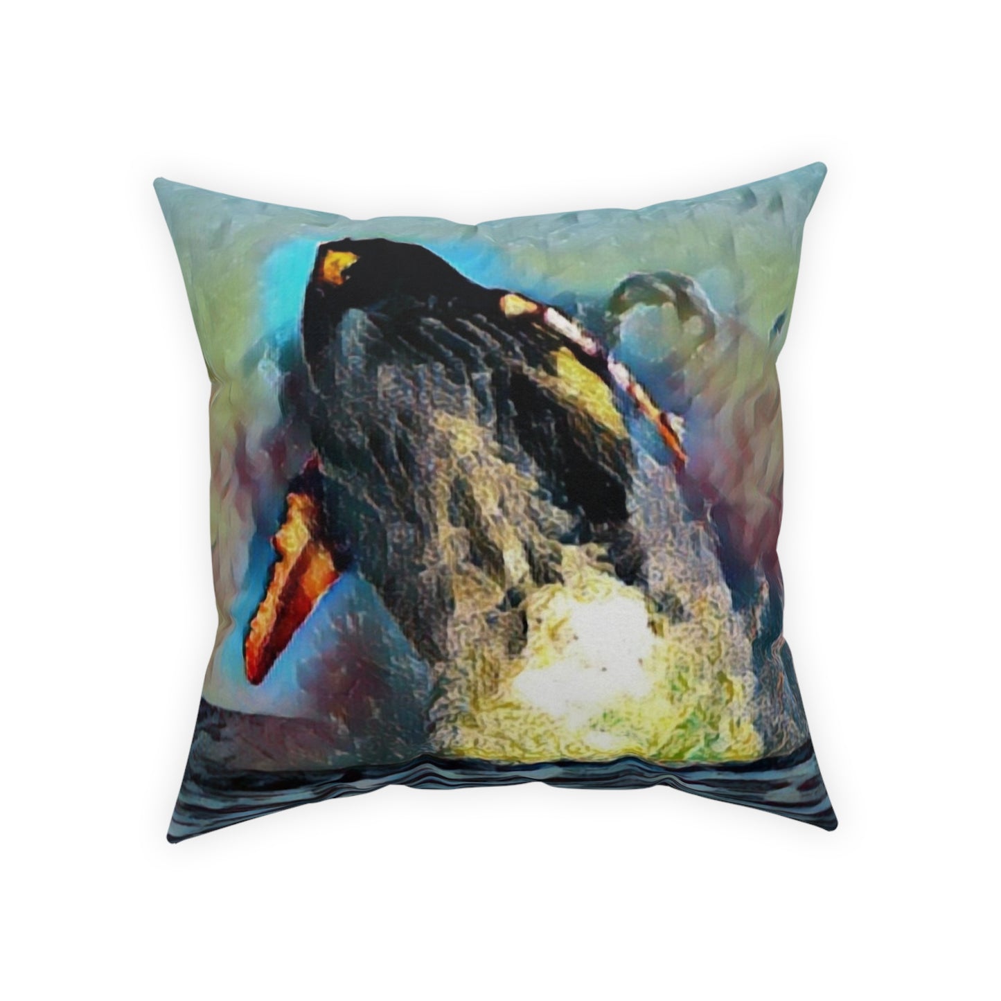 Broadcloth Pillow ... An Extraordinary Humpback Breach ... 'With Explosive Energy' ... Family Archives (KPH) ... Circa: 21st Century. Maui, HI ... Original Works ...