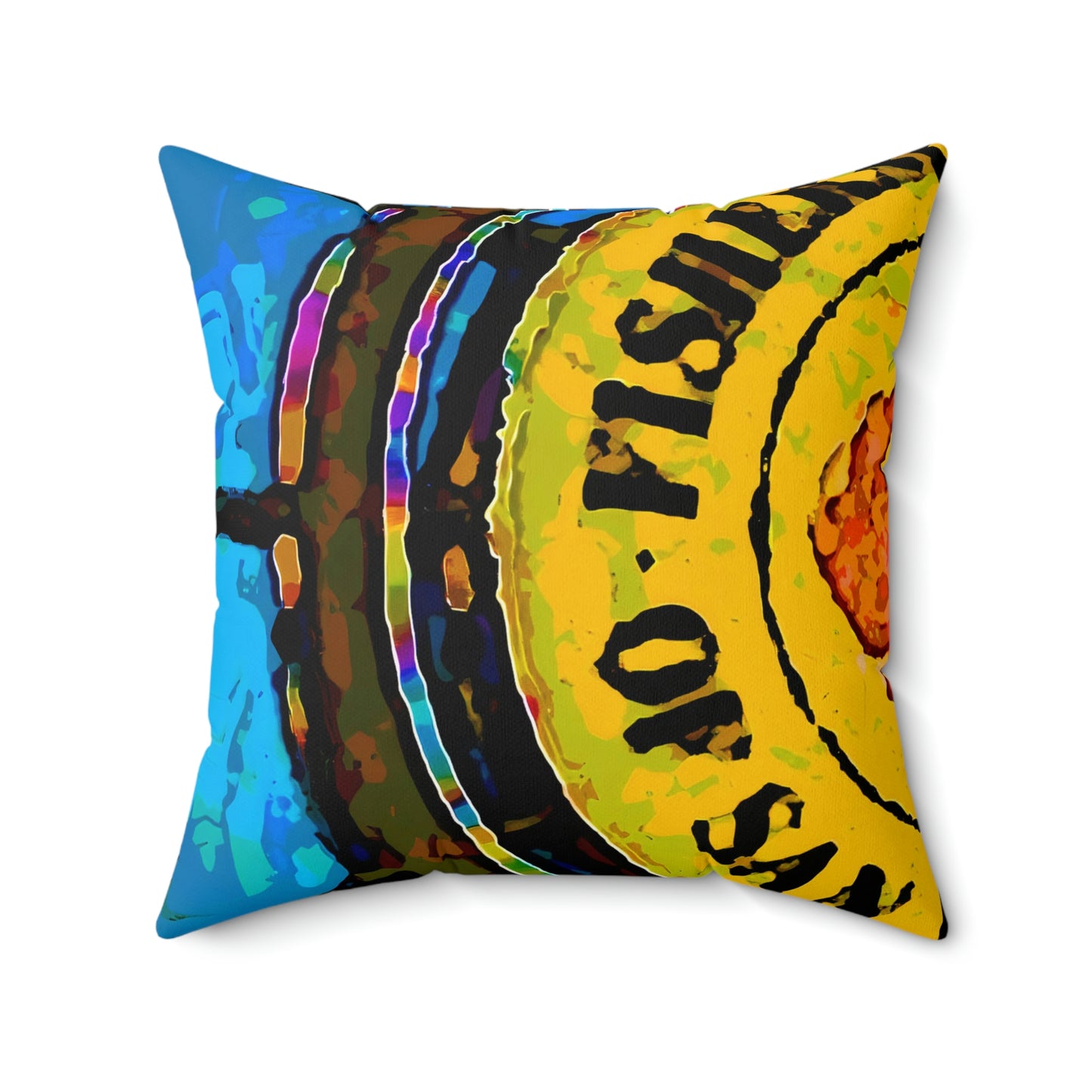 Faux Suede Square Pillow ... "No.9 Fishermen's Grotto - Fishermen's Wharf, SF, California" ... Family Archives: 1970's ... Original Works ...