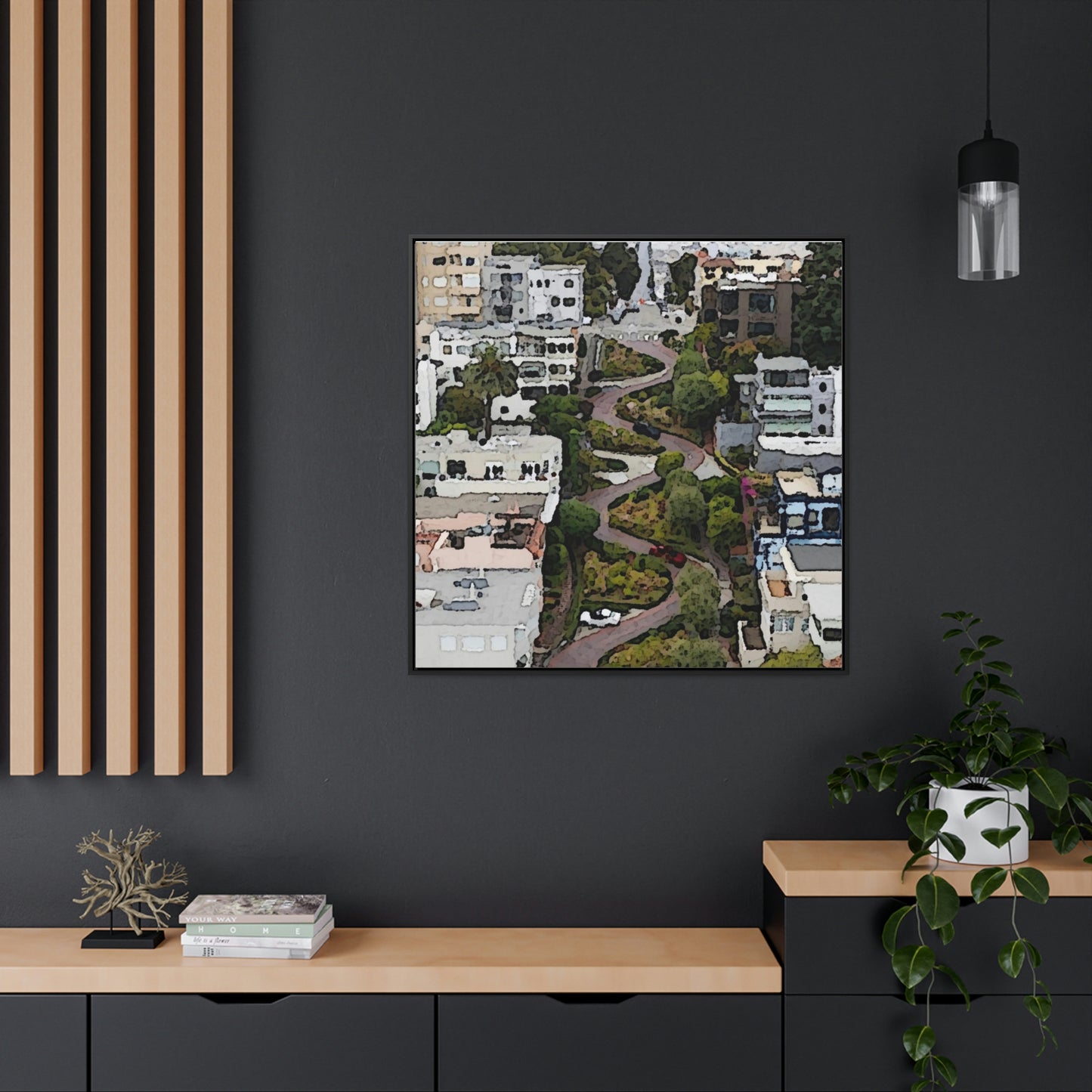 Gallery Canvas Wraps, Square Frame ... A Crazy Street ... 'Eight Winding Curve-Switchbacks' ... "Lombard Street, San Francisco, CA' ... Family Archives: 1970's ... Original Works ...