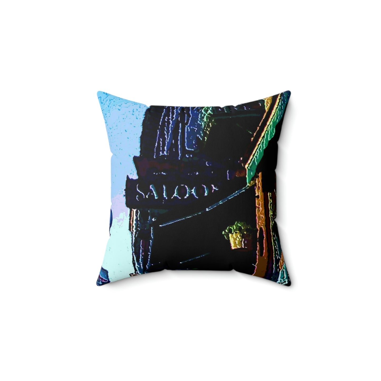 Spun Polyester Square Pillow ...  Pioneer Square & Smith Tower ... 'That World Famous View' ... Colleague Supplied Photo ... Original Works ...