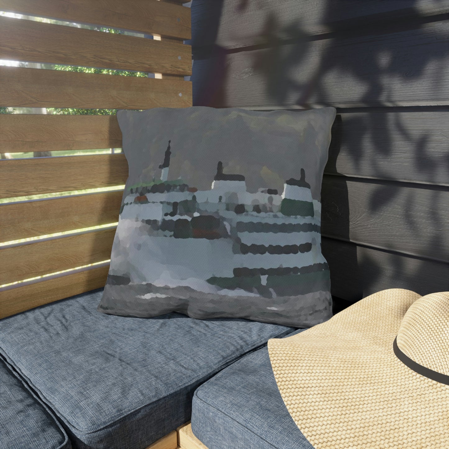 Outdoor Pillows ... WADOT Ferry Crossing ... "A Very Rough Day" ... Mulkiteo Route ... Family Archives ... Early 1990's' ... Original Works ...