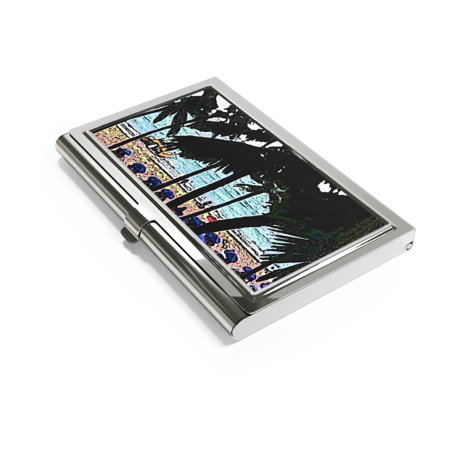 Business Card Holder ... A Beautiful Beach Amongst The Palms" ... The Outrigger Waikiki, Honolulu, Oahu ... Original Works ...
