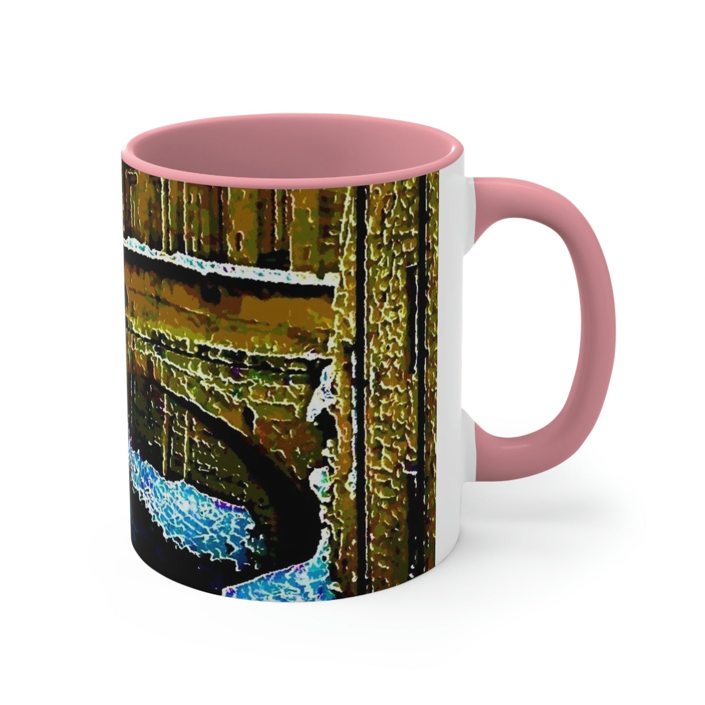Accent Coffee Mug, 11oz ...  Walikng The Streets & Alleys ... 'Strolling The Canals ... '  ... Original Works  ...