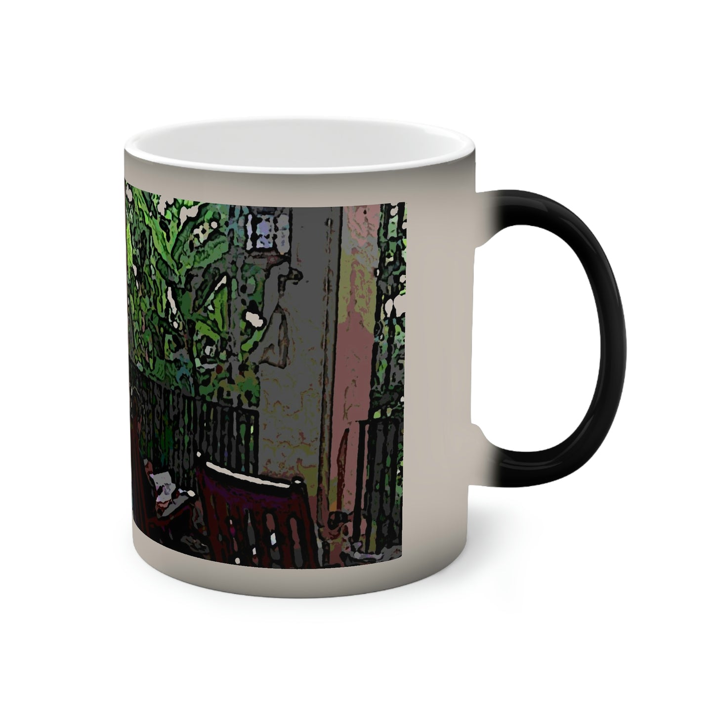 Color-Changing Mug, 11oz ...  Lanai & Rocking Chairs At: 'The Pink Palace' ... The Royal Hawai'ian ... Honolulu, HI ... '27Oct2014' ... Original Works ...