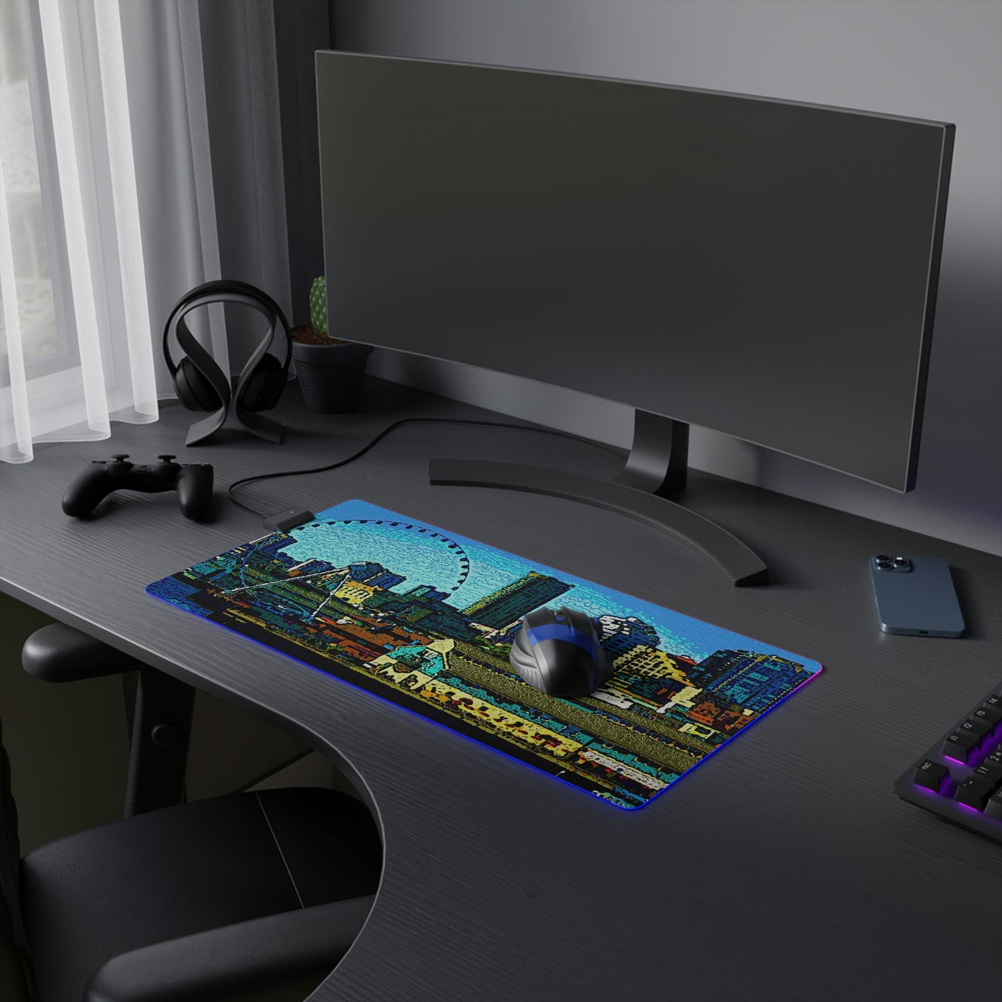 LED Gaming Mouse Pad ... That Classic Wheel ... 'Seattle's Wheel' ... & Old Classic Waterside Vendors ...  'Family Archives' ... Original Works ...