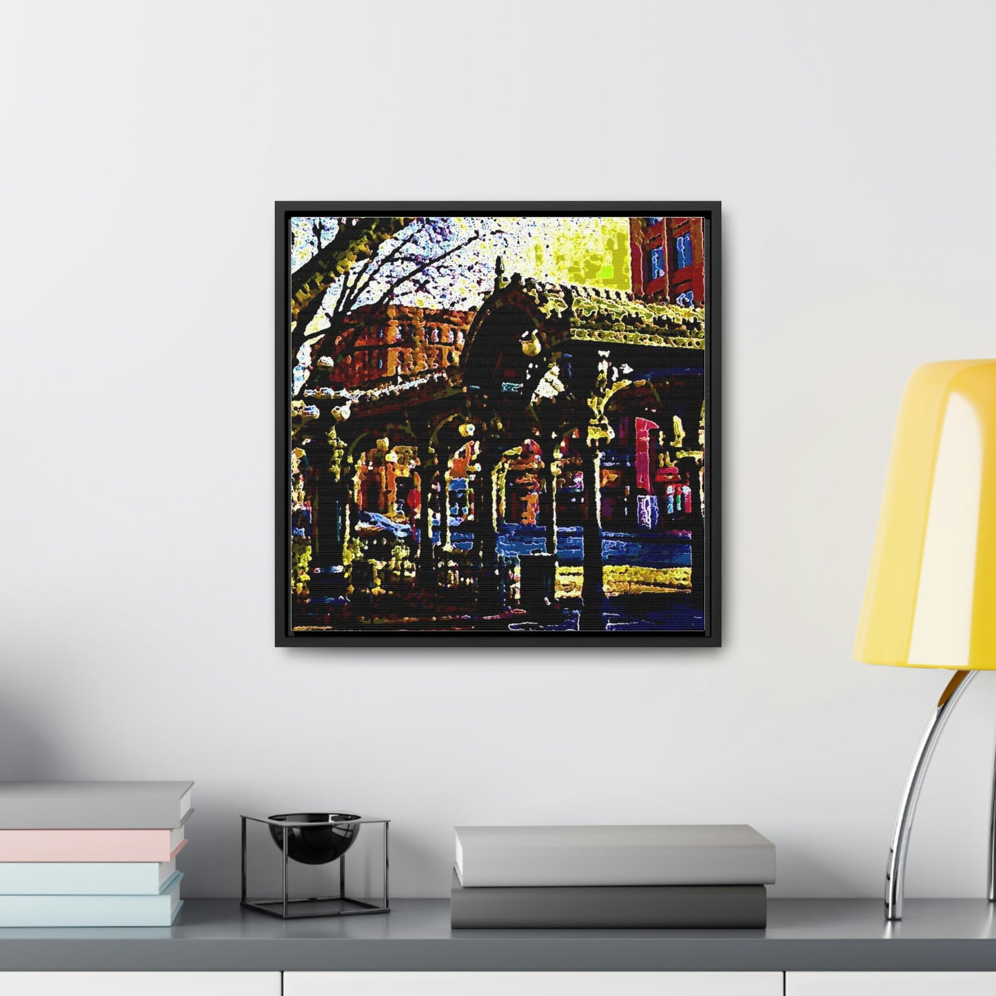 Gallery Canvas Wraps, Square Frame ... A Very Fine Place To Meet ... To Catch The Bus ... 'To Find A Friend' .. Just-To-Hangout ... Dr FJHolt Base Photo ... Original Works ...