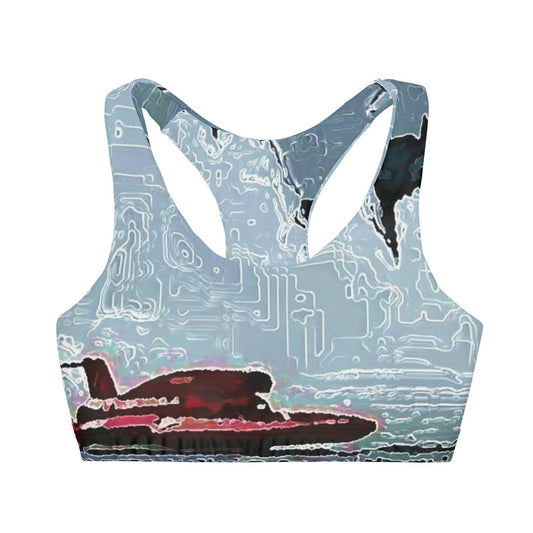 Girls' Double Lined Seamless Sports Bra ... Seattle Columbia Cup On Lake Washington ... "Dave Wilcox Heads For The Win" ... Associate Gift-Photo ... Original Works ...