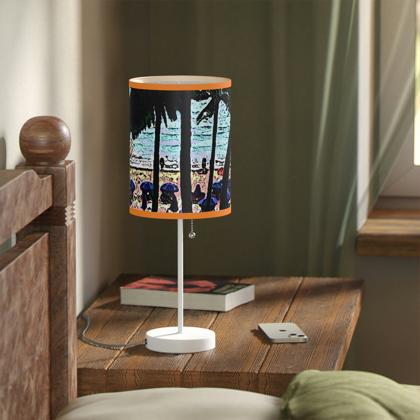 Lamp on a Stand, US|CA plug ... "A Beautiful Beach Amongst The Palms" ... The Outrigger Waikiki, Honolulu, Oahu ... Original Works ...