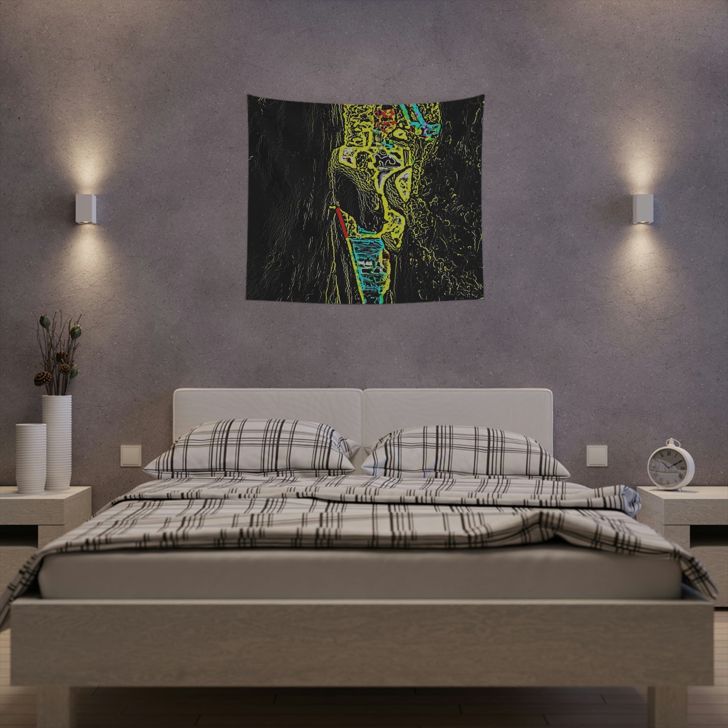 Printed Wall Tapestry ... "Snow Vehicle In Snow Storm At-Rest" ... Circa 12Mar23 ... Central Idaho ... 18-Hours Rendering Time: Original Works ...