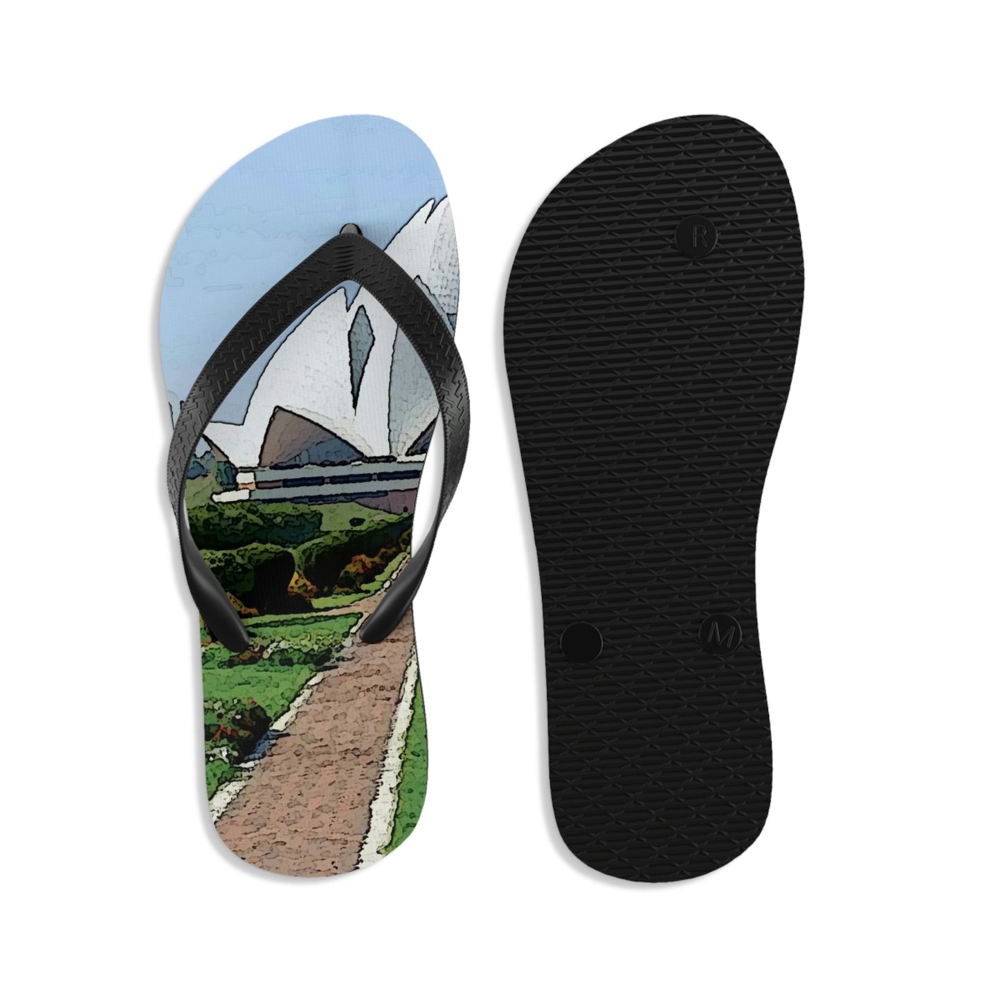 Unisex Flip-Flops ... 'Bahai'i House-Of-Worship' ... "Lotus Temple: Delhi, India, 2008" ... Original Works ...
